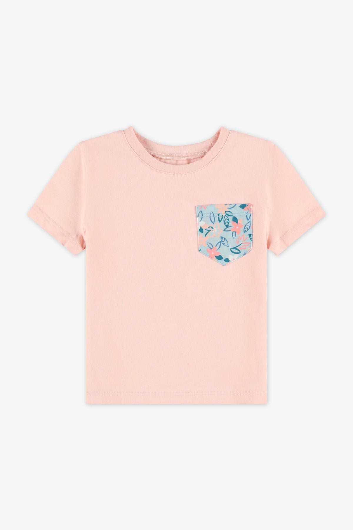 Chandail M/courtes avec poche - Bébé fille 2/20$ && ROSE