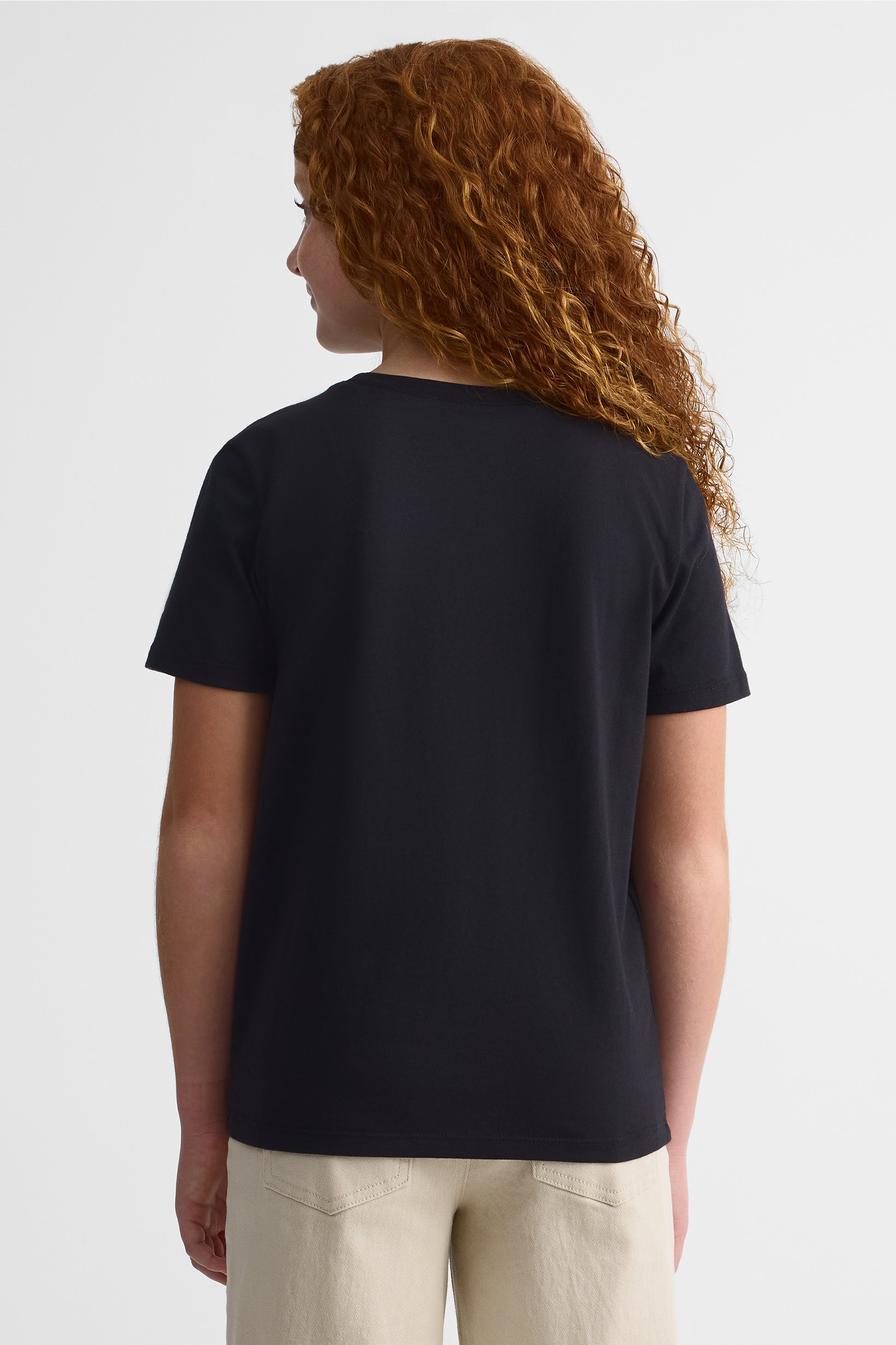 Chandail m/courtes uni avec poche - Ado fille && NOIR