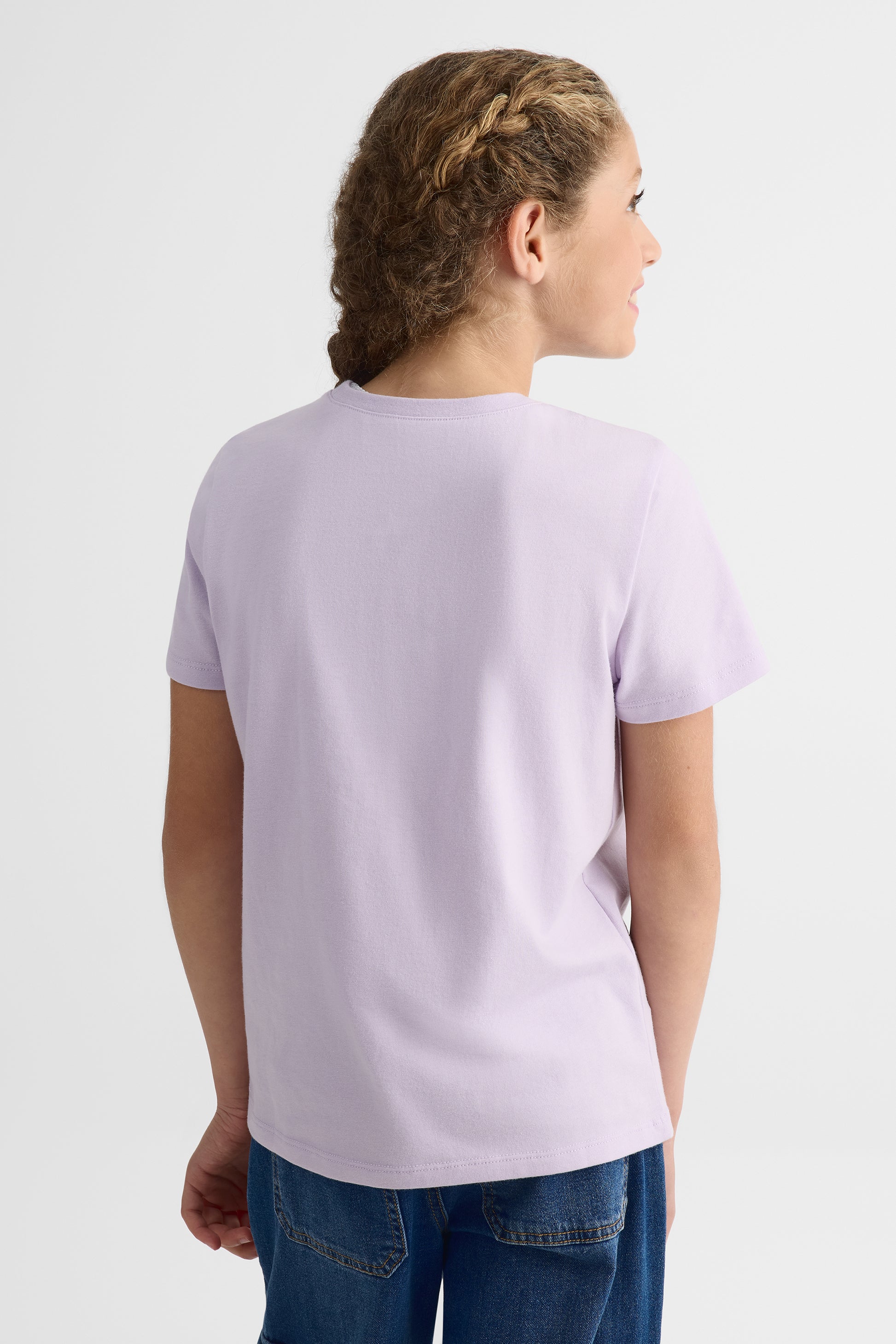 Chandail m/courtes uni avec poche - Ado fille && MAUVE