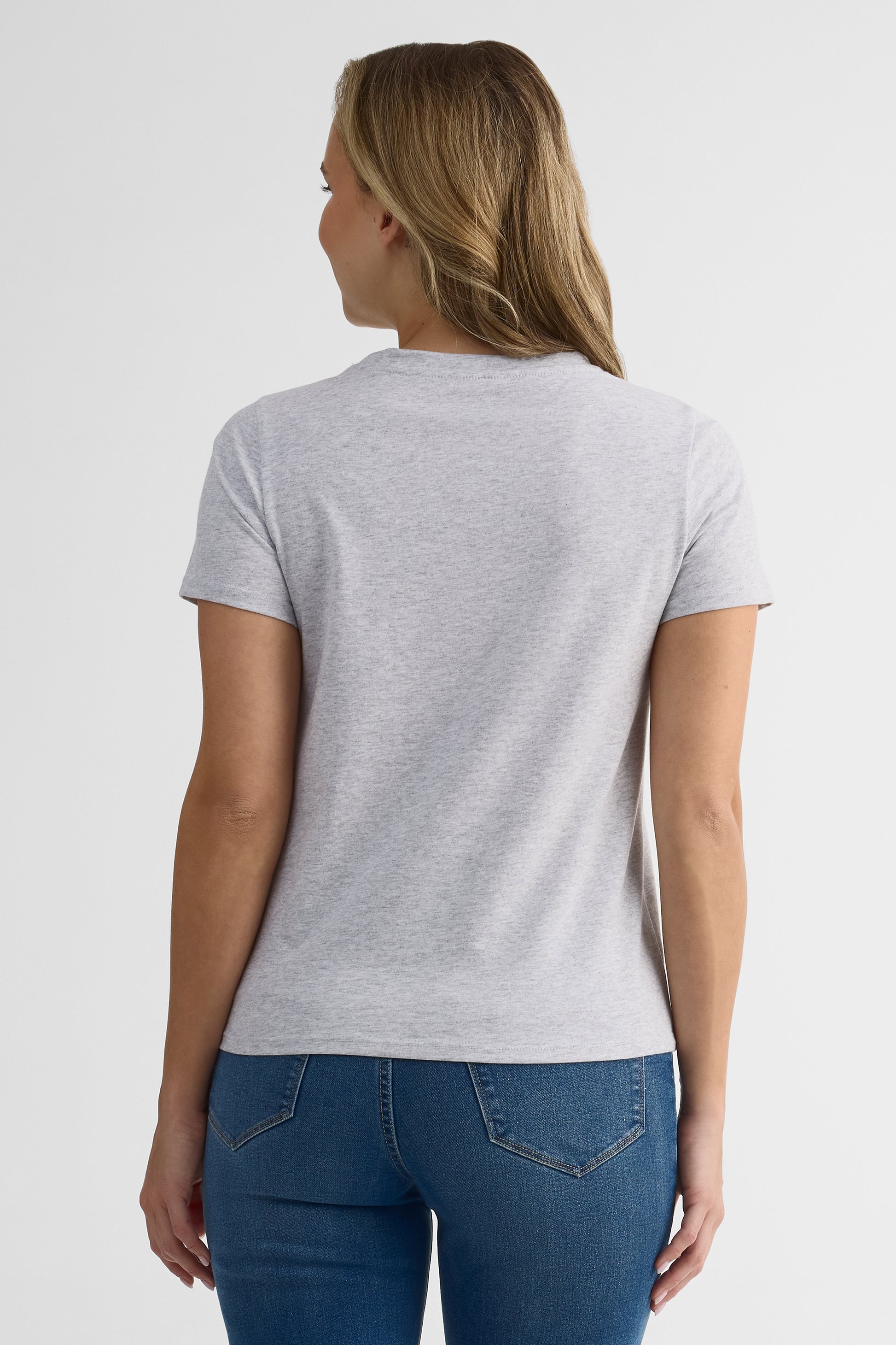 Chandail m/courtes col rond avec poche - Femme 2/30$ && GRIS MIXTE