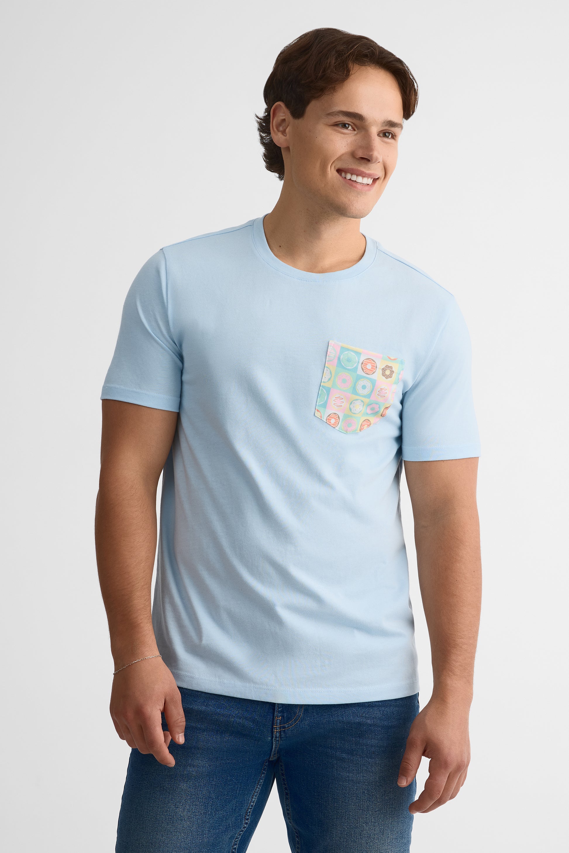 Chandail col rond coupe droite – Femme 2/30$ && BLEU