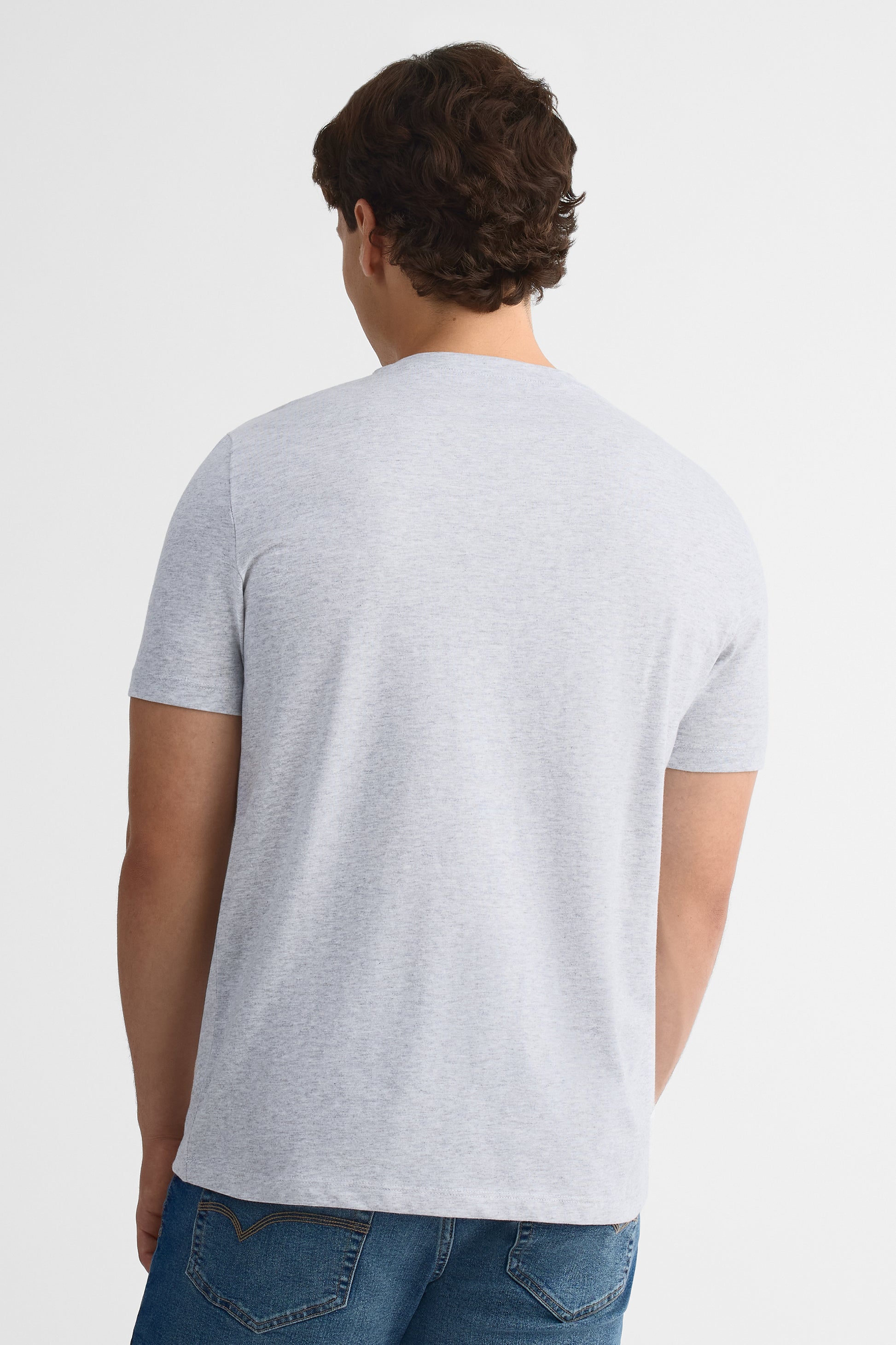 Chandail col rond coupe droite – Homme 2/30$ && GRIS MIXTE