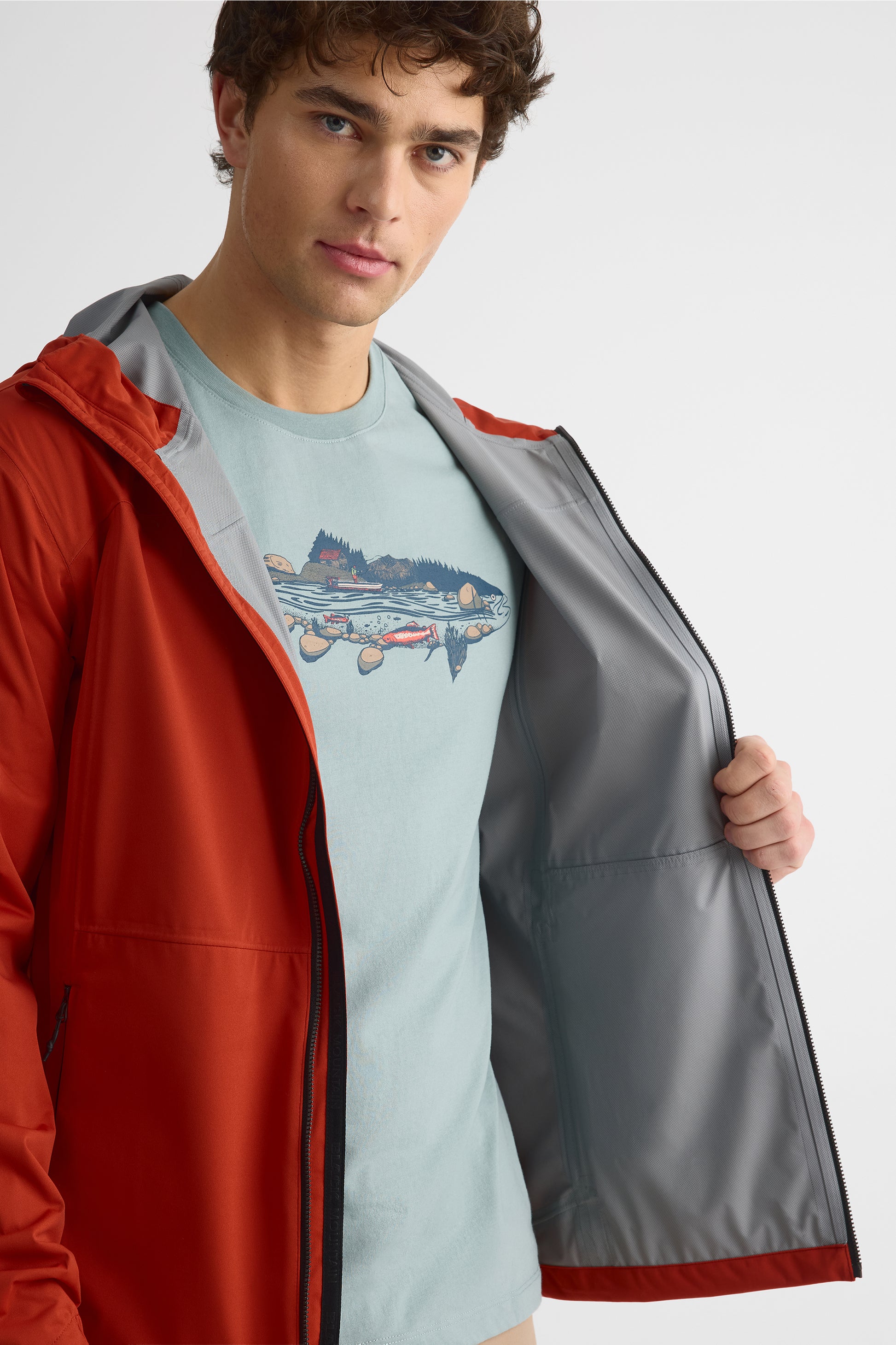 Manteau coquille pour - Homme && ROUGE