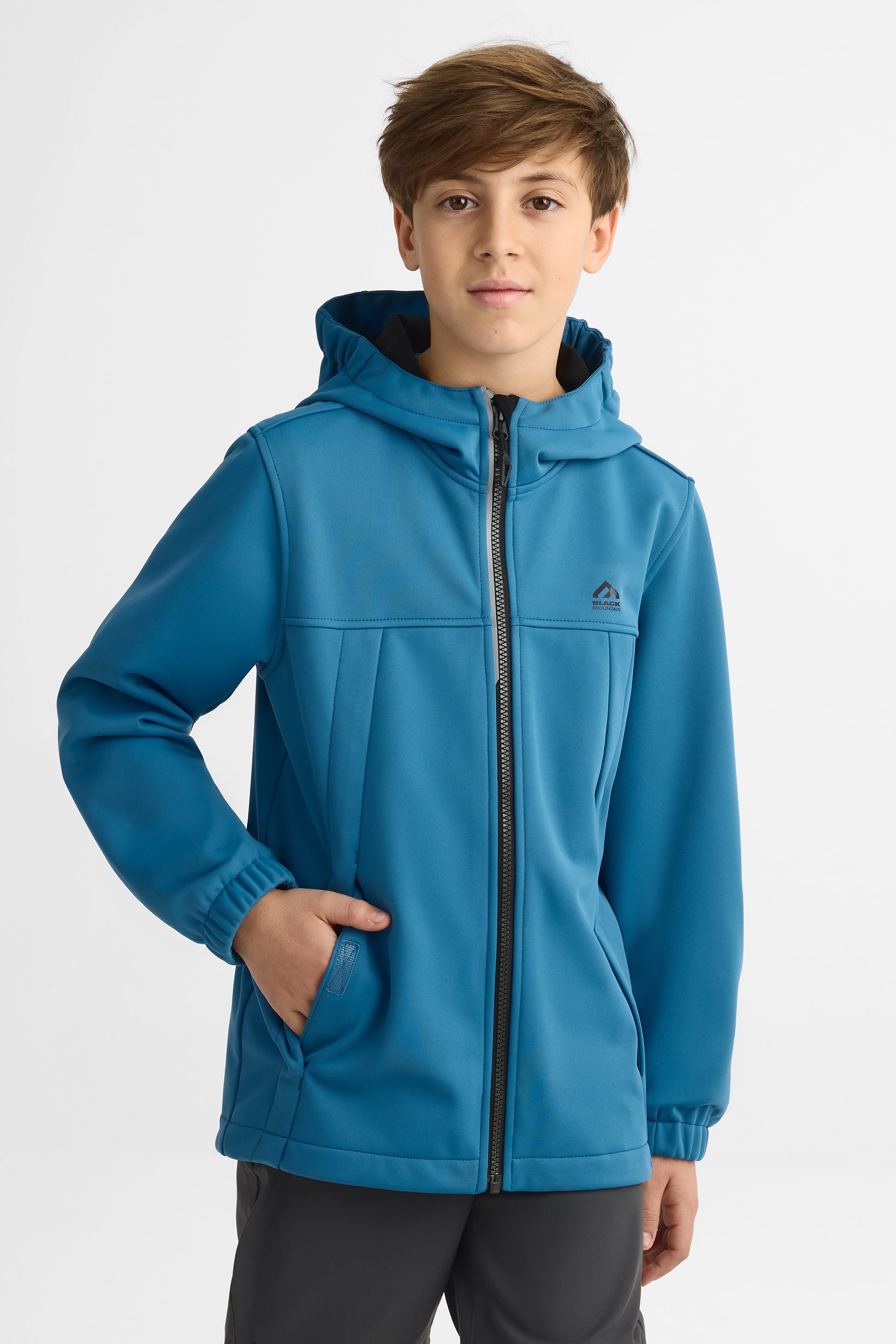 Manteau uni avec capuchon - Ado fille && BLEU FONCE