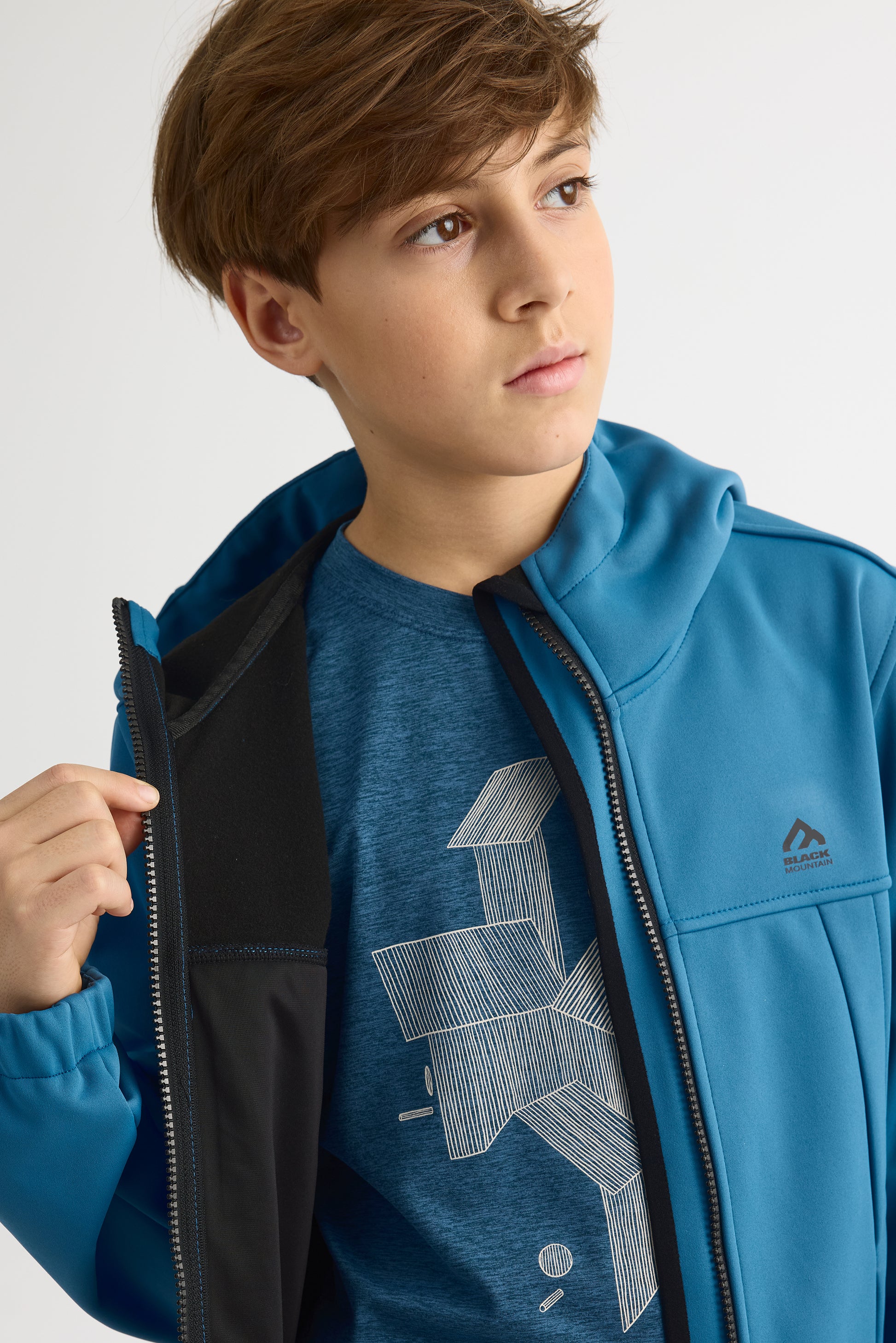 Manteau uni avec capuchon - Ado fille && BLEU FONCE