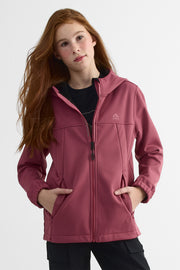 Manteau softshell uni avec capuchon - Ado fille && ROUGE VIN