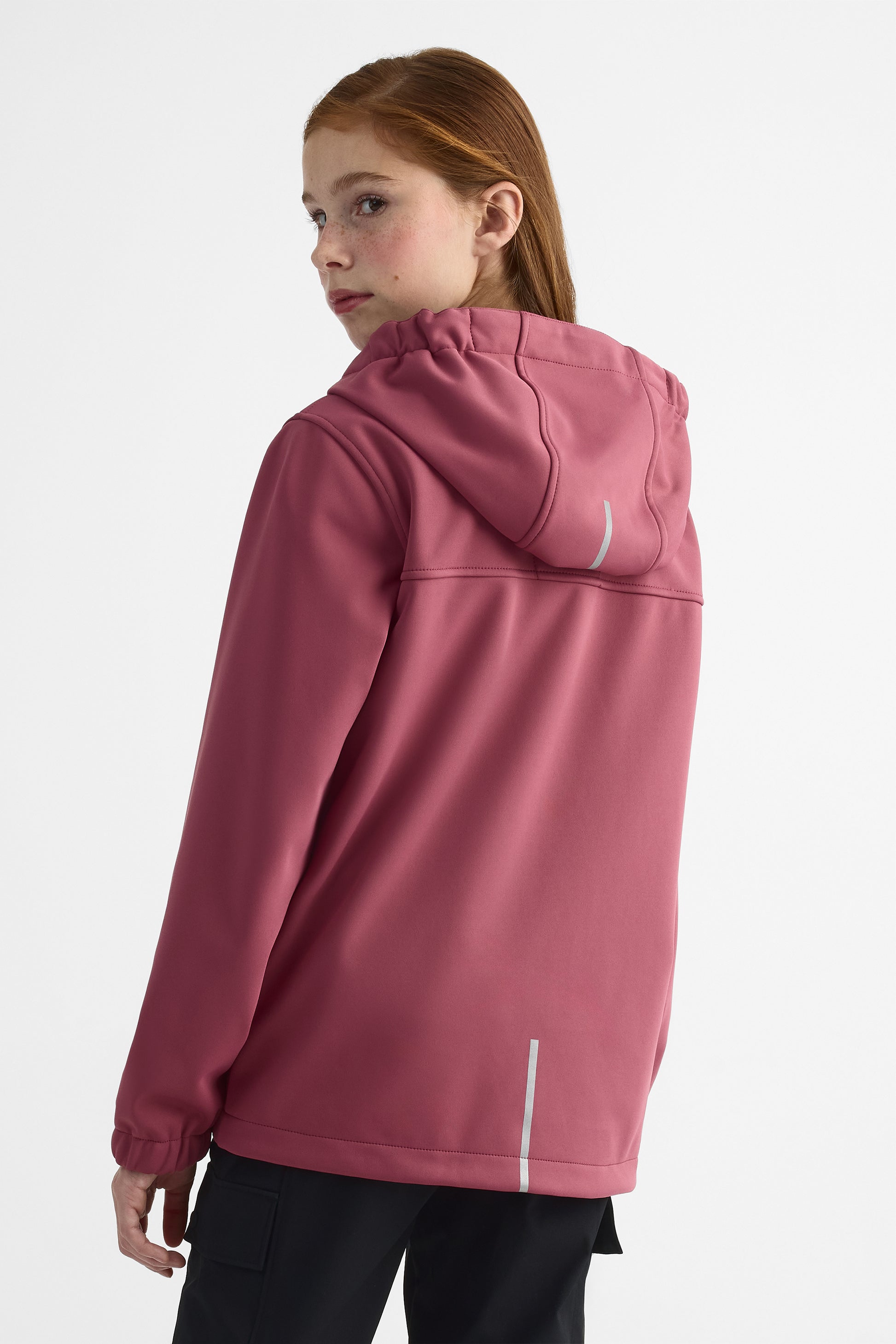 Manteau softshell uni avec capuchon - Ado fille && ROUGE VIN