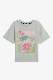 Chandail M/courtes oversize avec imprimé - Ado garçon && MENTHE