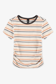 Chandail M/courtes col rond – Enfant fille && BLANC MULTI