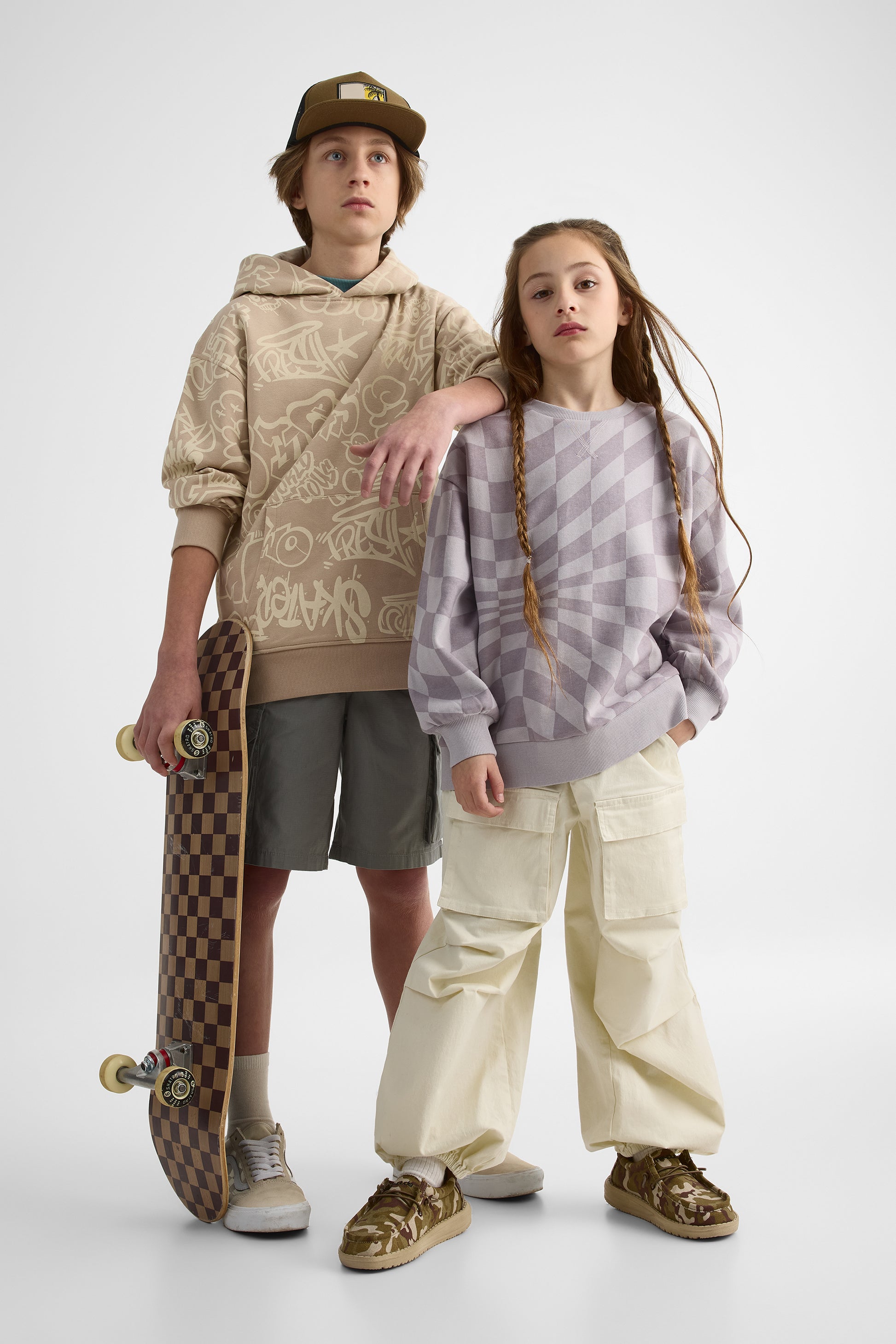 Pantalon parachute oversize - Enfant fille && BEIGE
