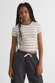 Chandail M/courtes col rond stretch - Ado fille && BLANC MULTI