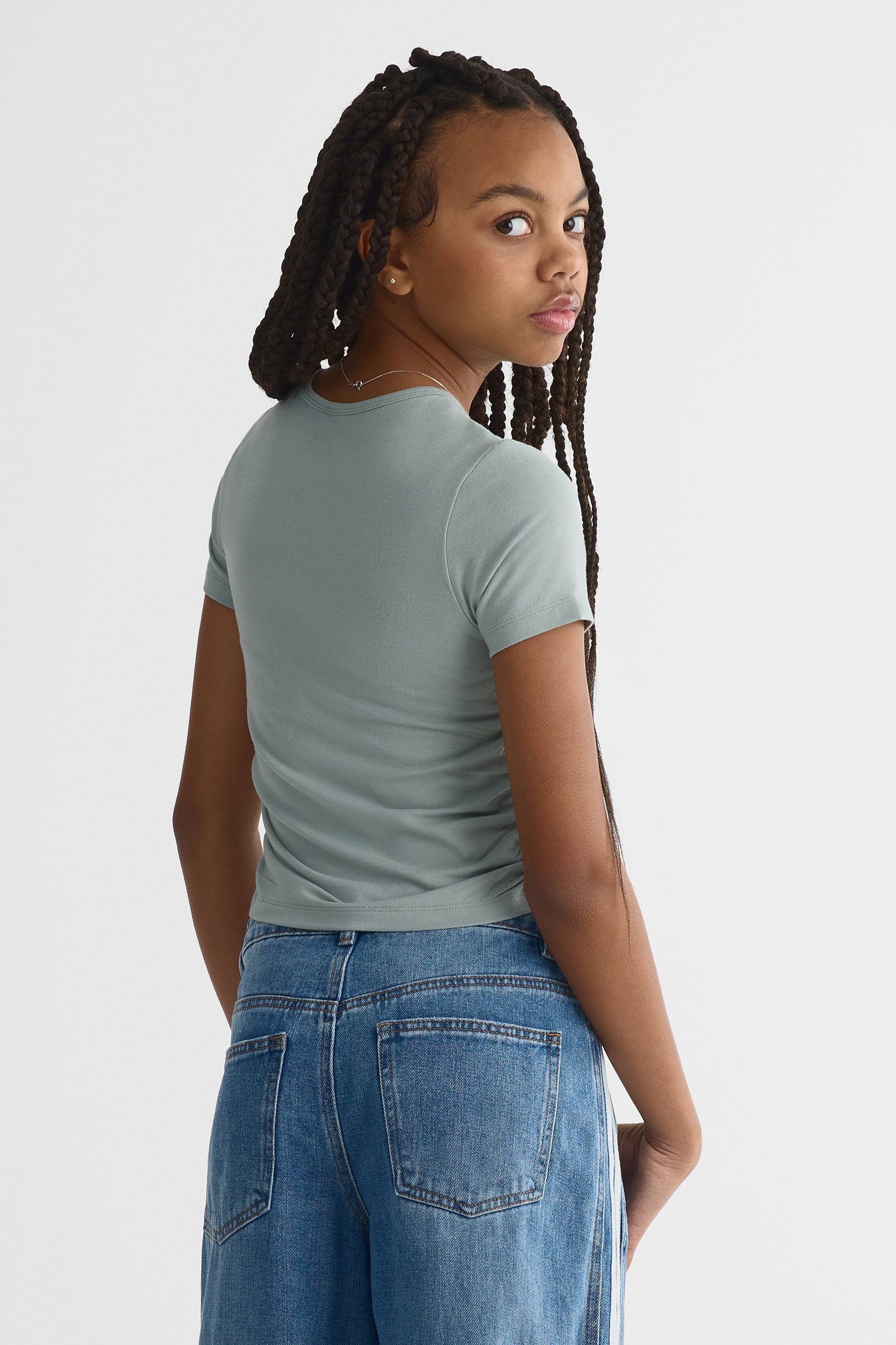 Chandail M/courtes col rond stretch - Ado fille && SARCELLE