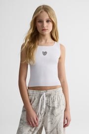 Camisole bretelles larges en viscose - Ado garçon && BLANC