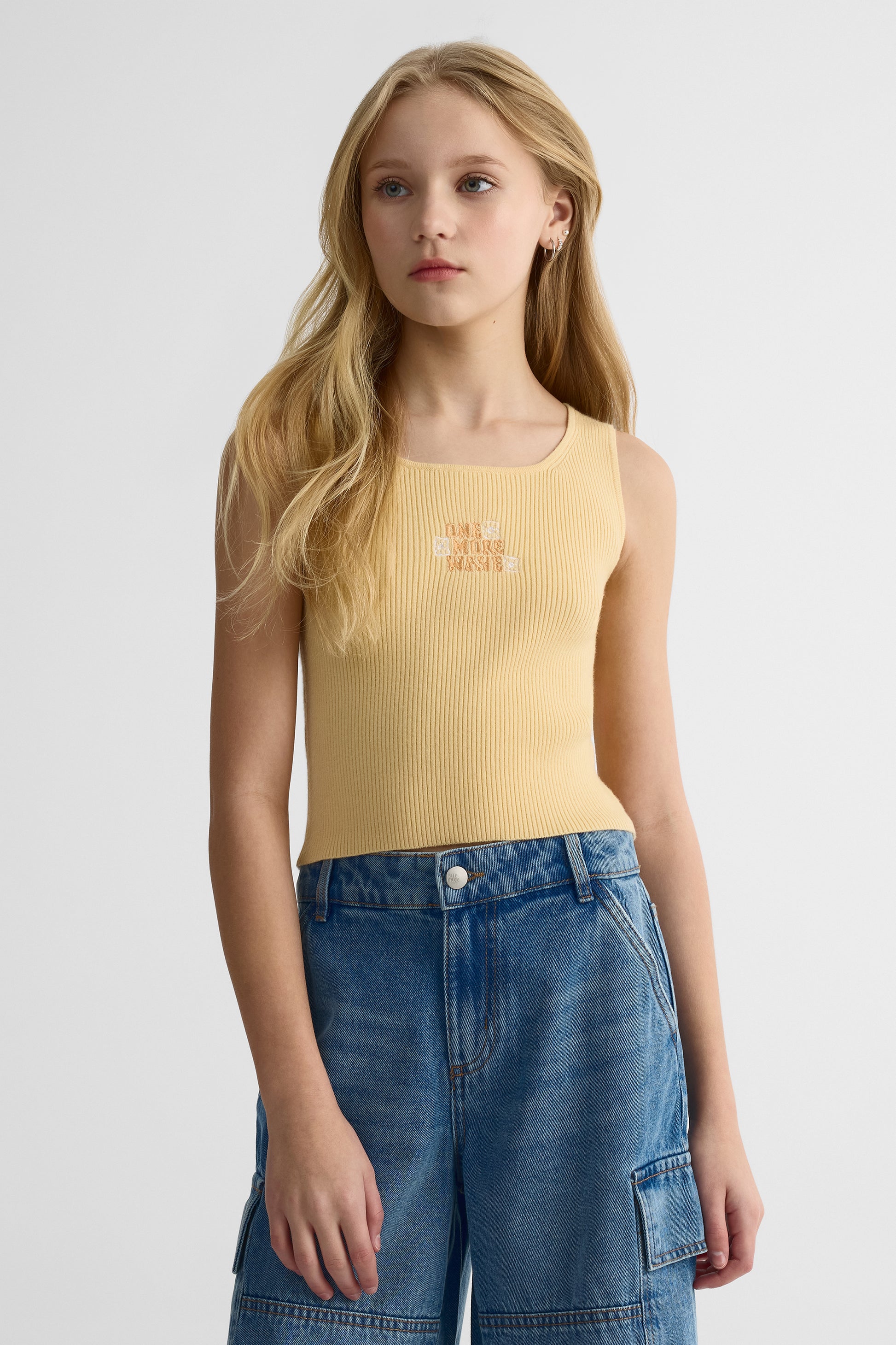 Camisole bretelles larges en viscose - Ado garçon && ABRICOT