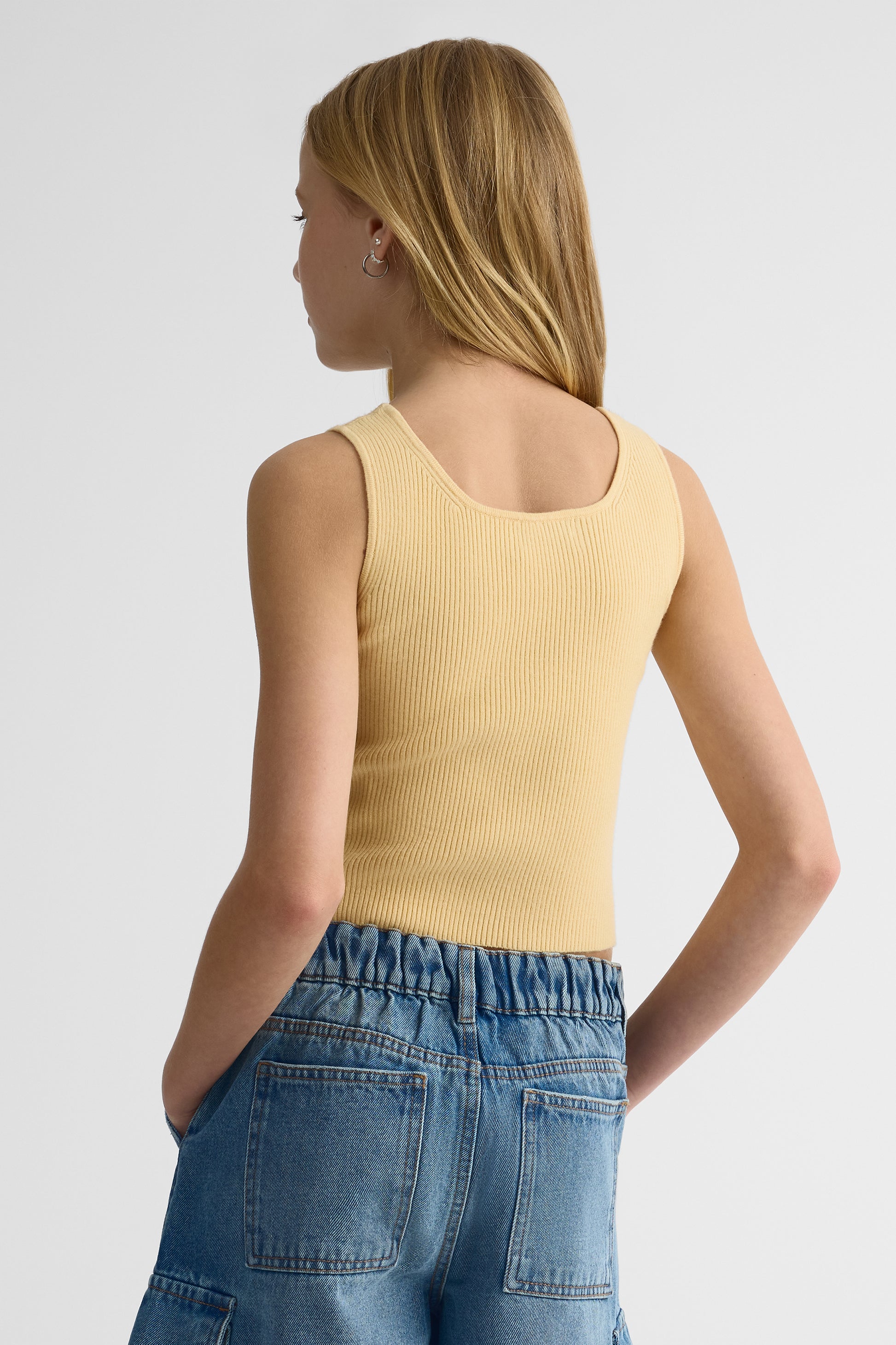 Camisole bretelles larges en viscose - Ado garçon && ABRICOT