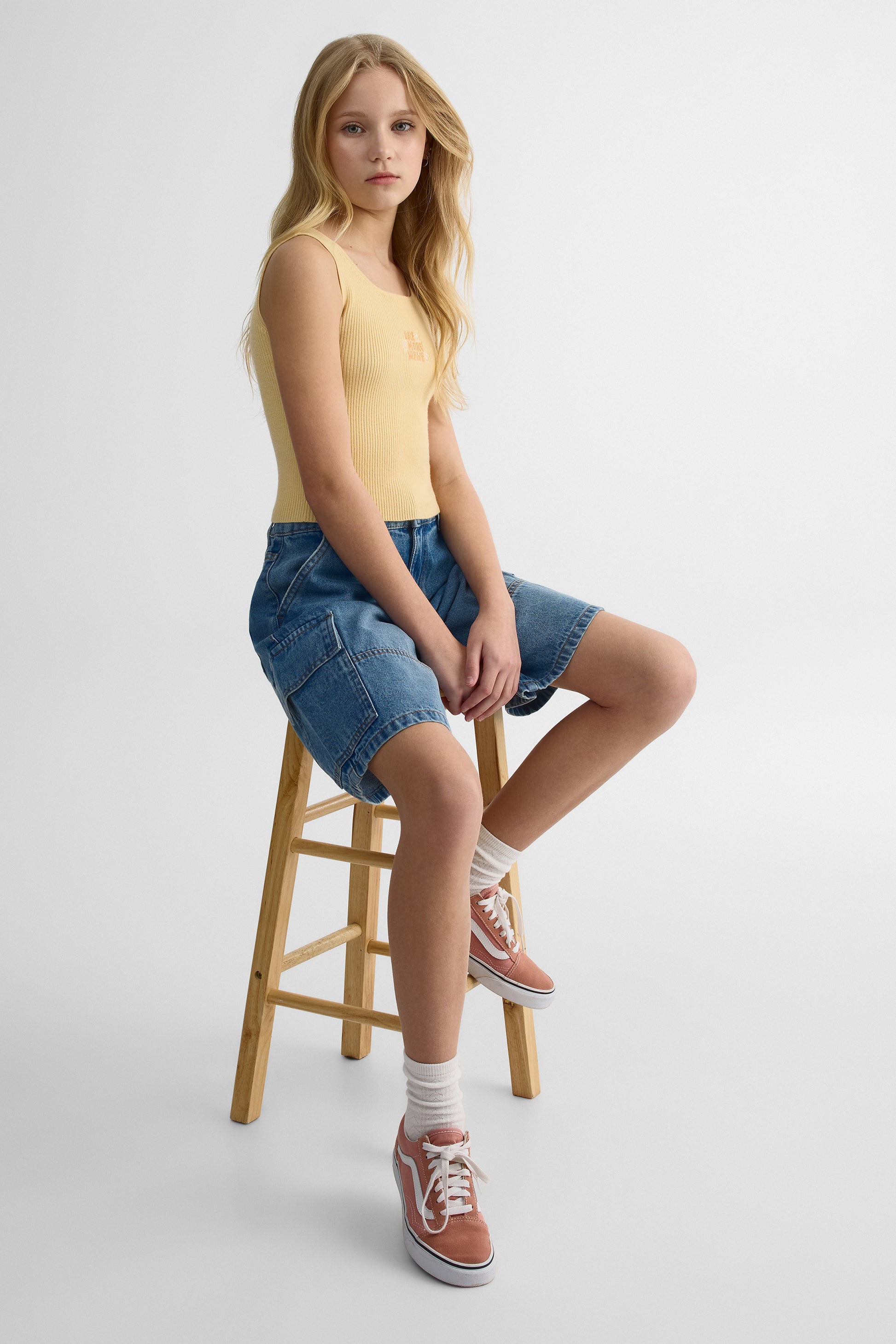 Camisole bretelles larges en viscose - Ado garçon && ABRICOT