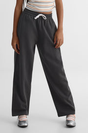 Pantalon jogger ouaté élastique - Ado fille && CHARBON