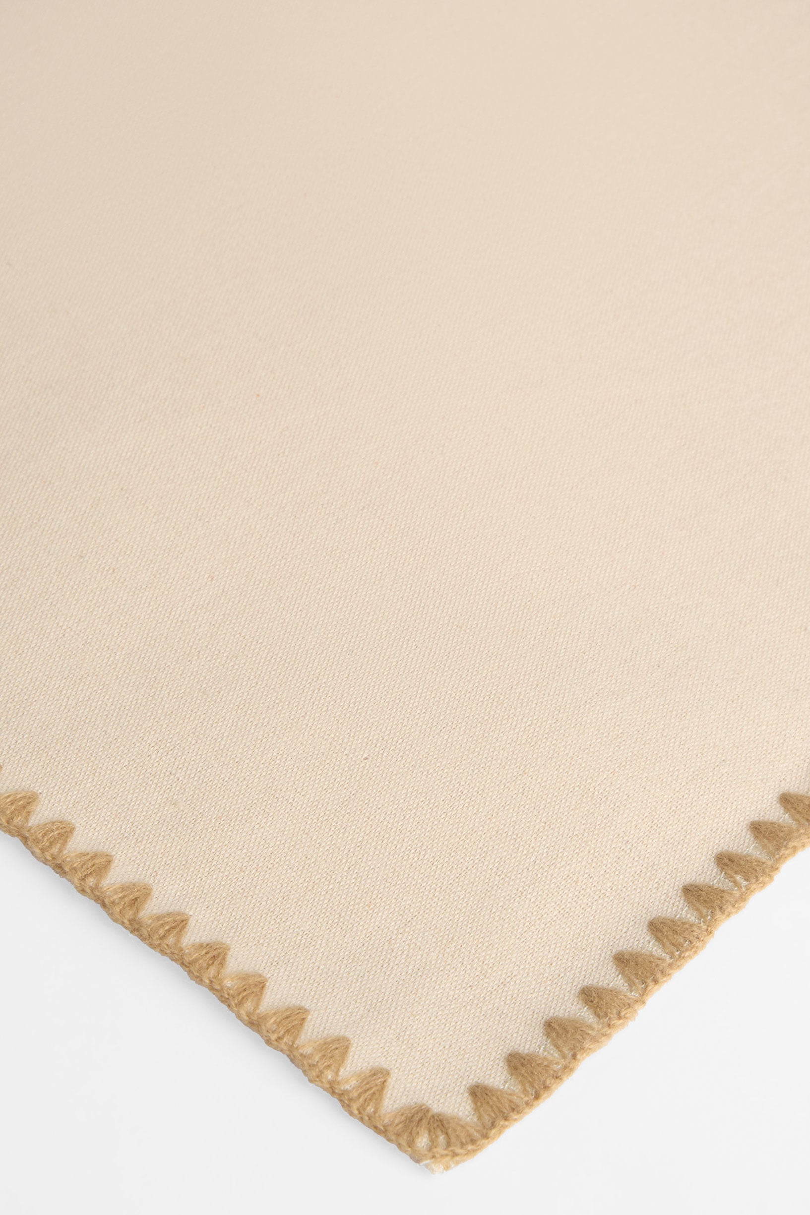 Napperons en faux lin brodés - MaisonPacks 4 && BEIGE