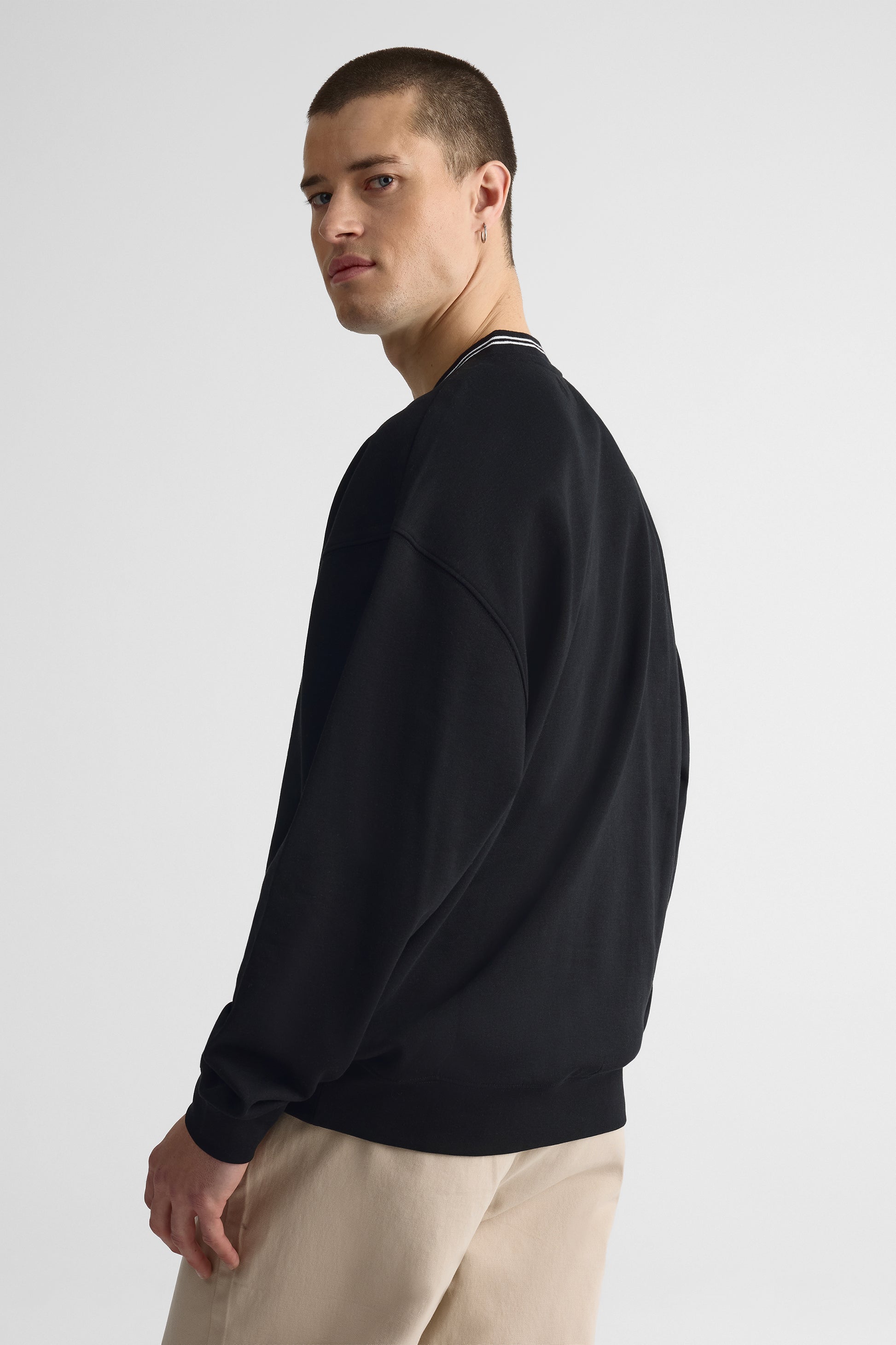 Chandail ouaté graphique manches longues - Homme && NOIR