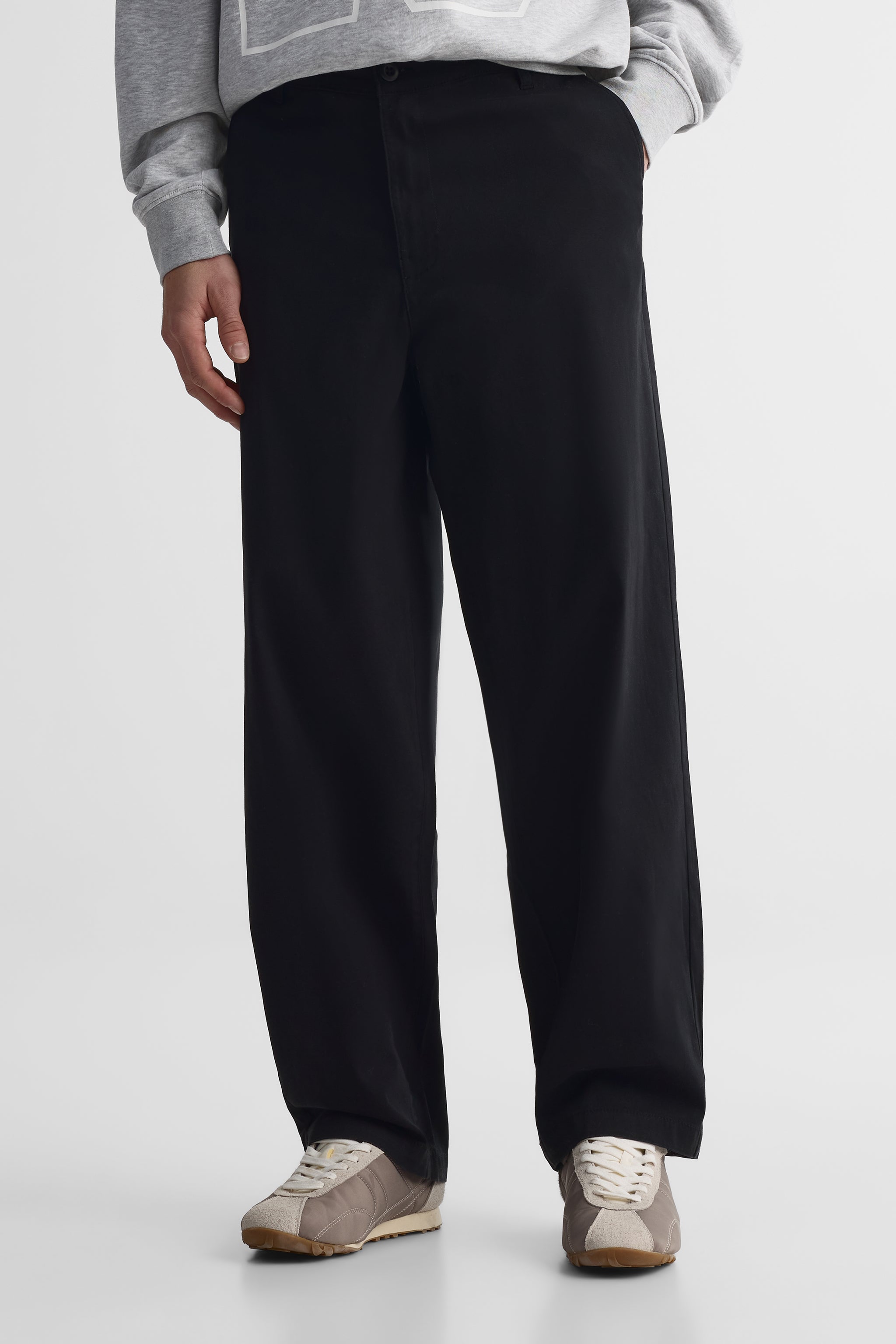 Pantalon ample en coton recyclé – Jeune homme && NOIR