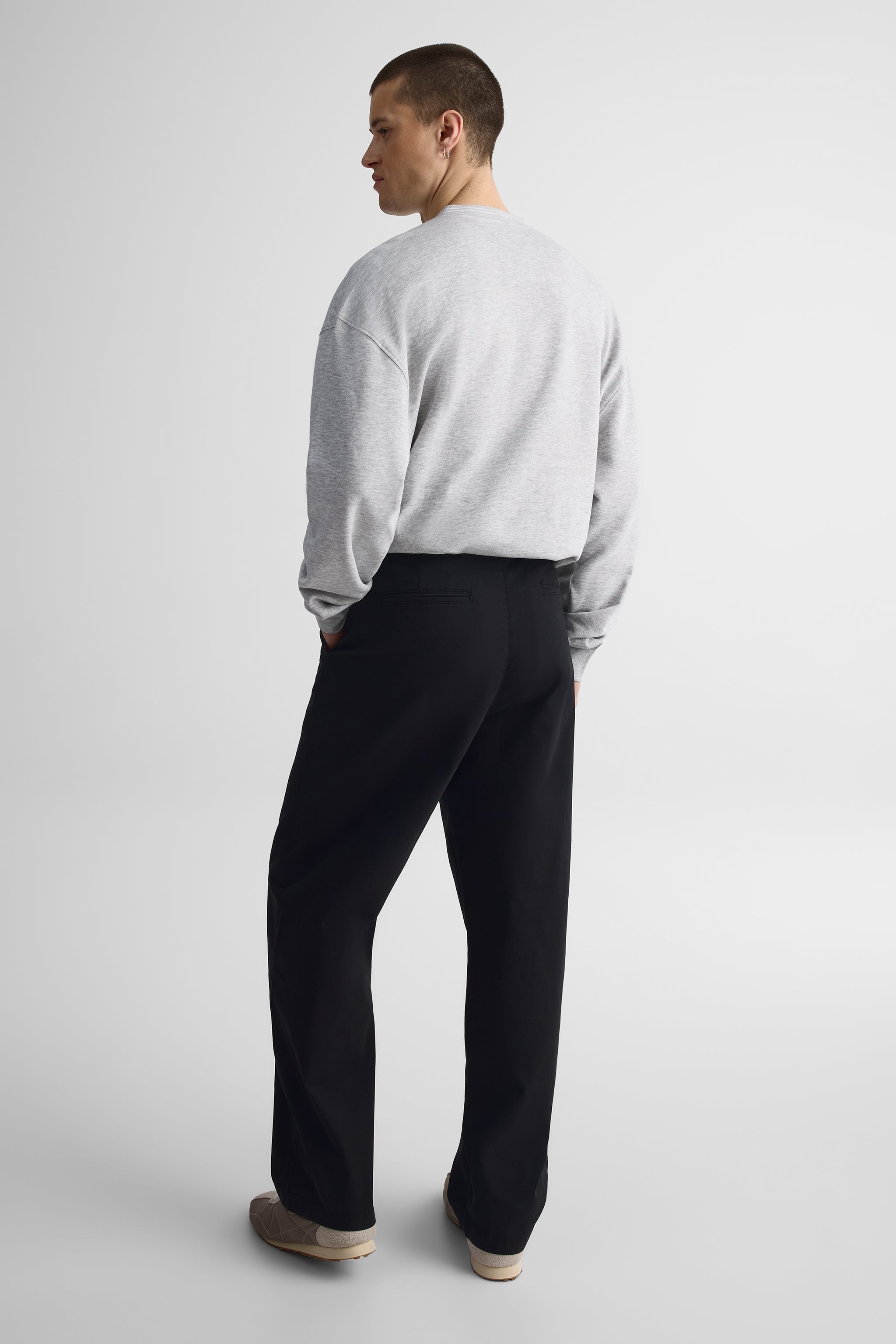 Pantalon ample en coton recyclé – Jeune homme && NOIR