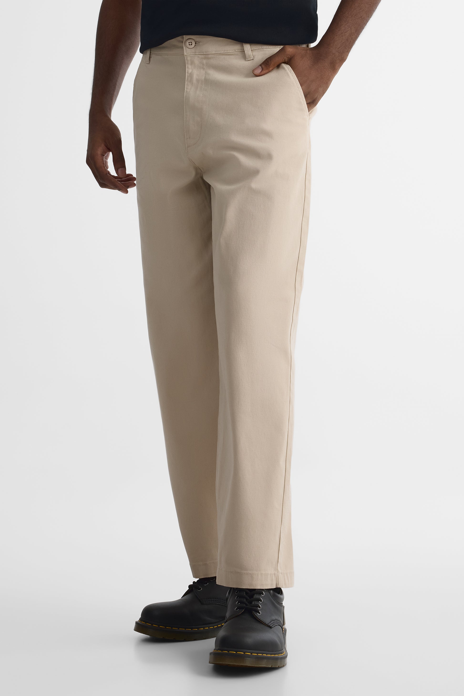 Pantalon ample en coton recyclé – Jeune homme && BEIGE