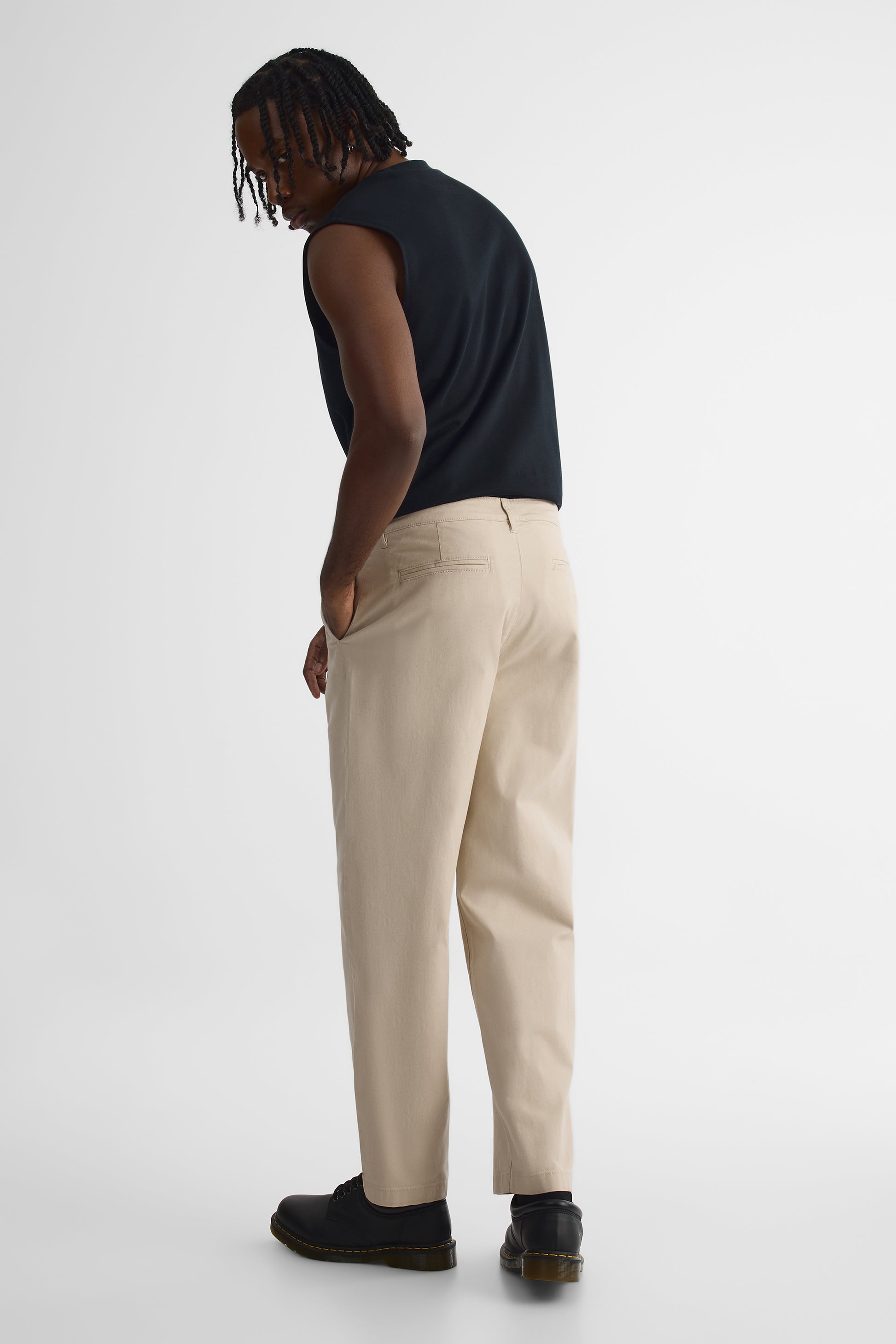 Pantalon ample en coton recyclé – Jeune homme && BEIGE