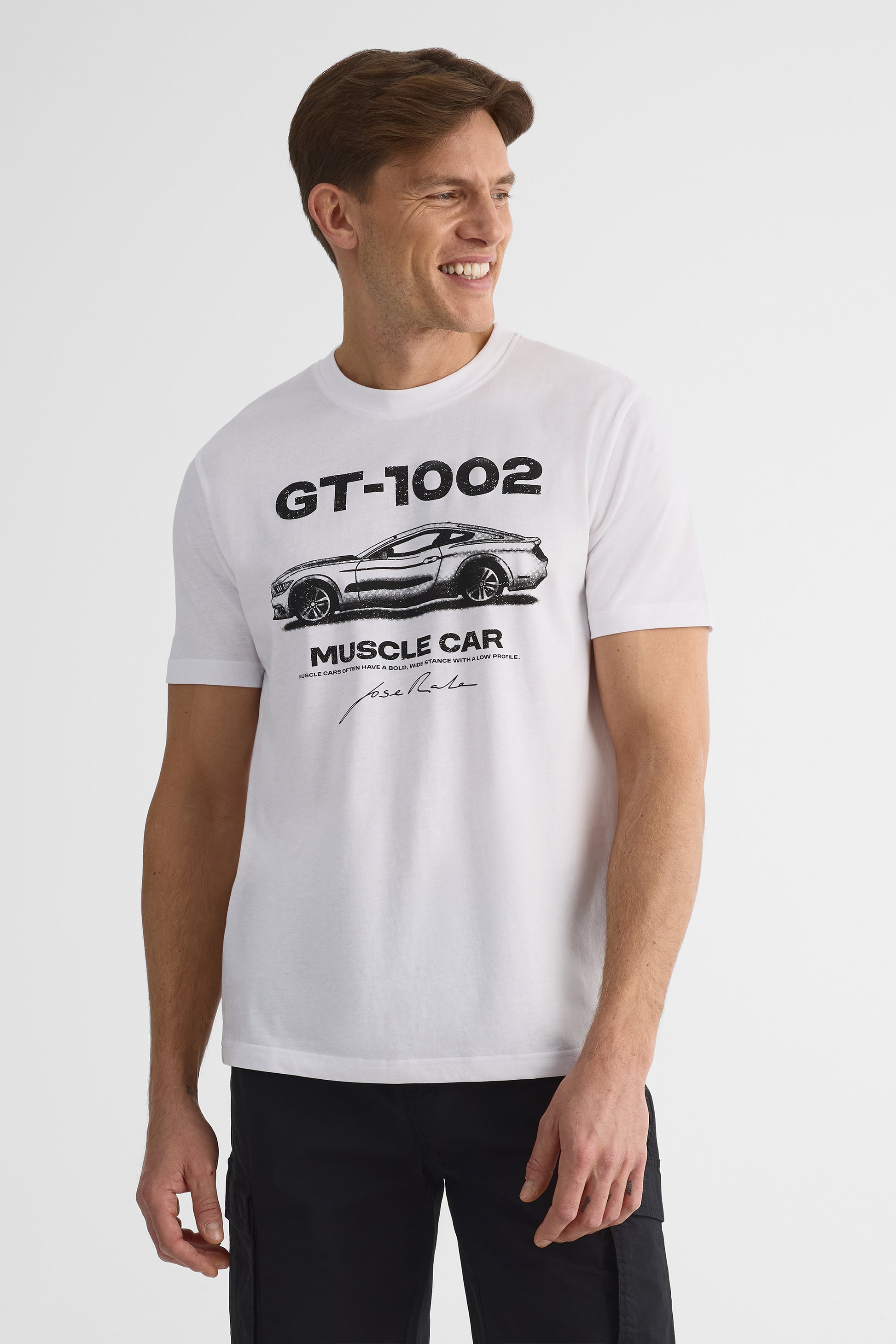 T-shirt graphique col rond manches courtes - Homme 2/30$ && BLANC