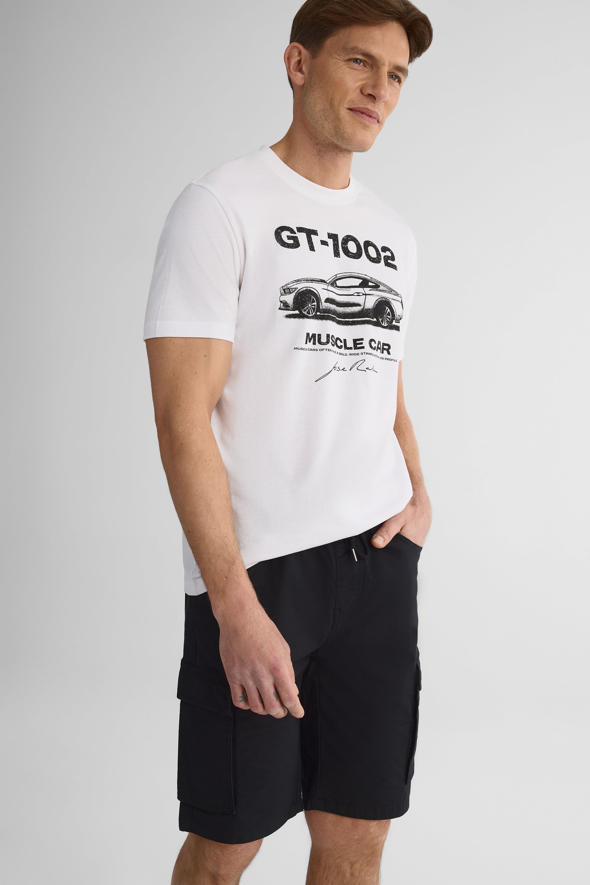 T-shirt graphique col rond manches courtes - Homme 2/30$ && BLANC