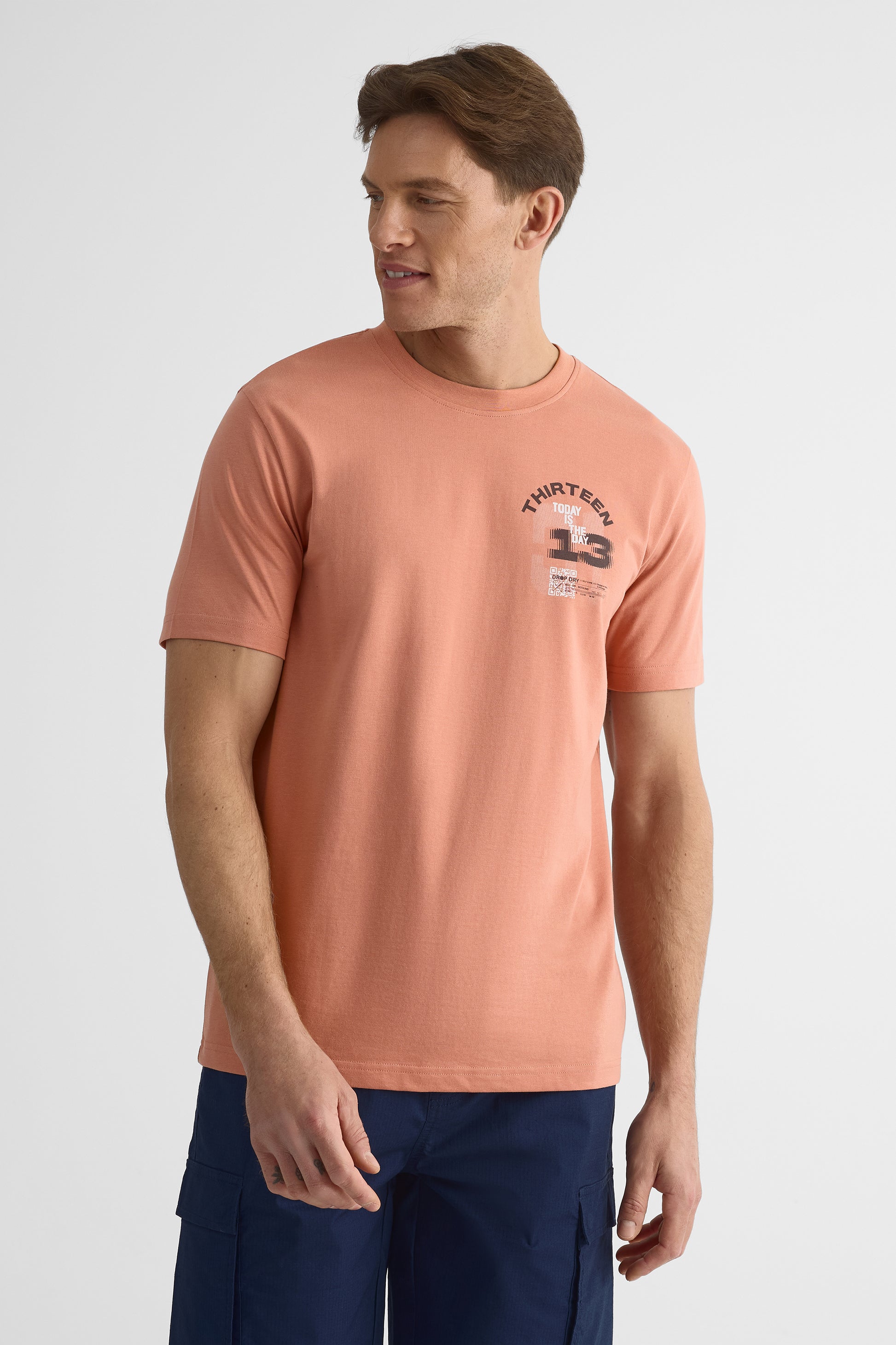 T-shirt graphique col rond manches courtes - Homme 2/30$ && ROSE