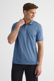 Chandail polo imprimé en coton - Homme && BLEU MULTI