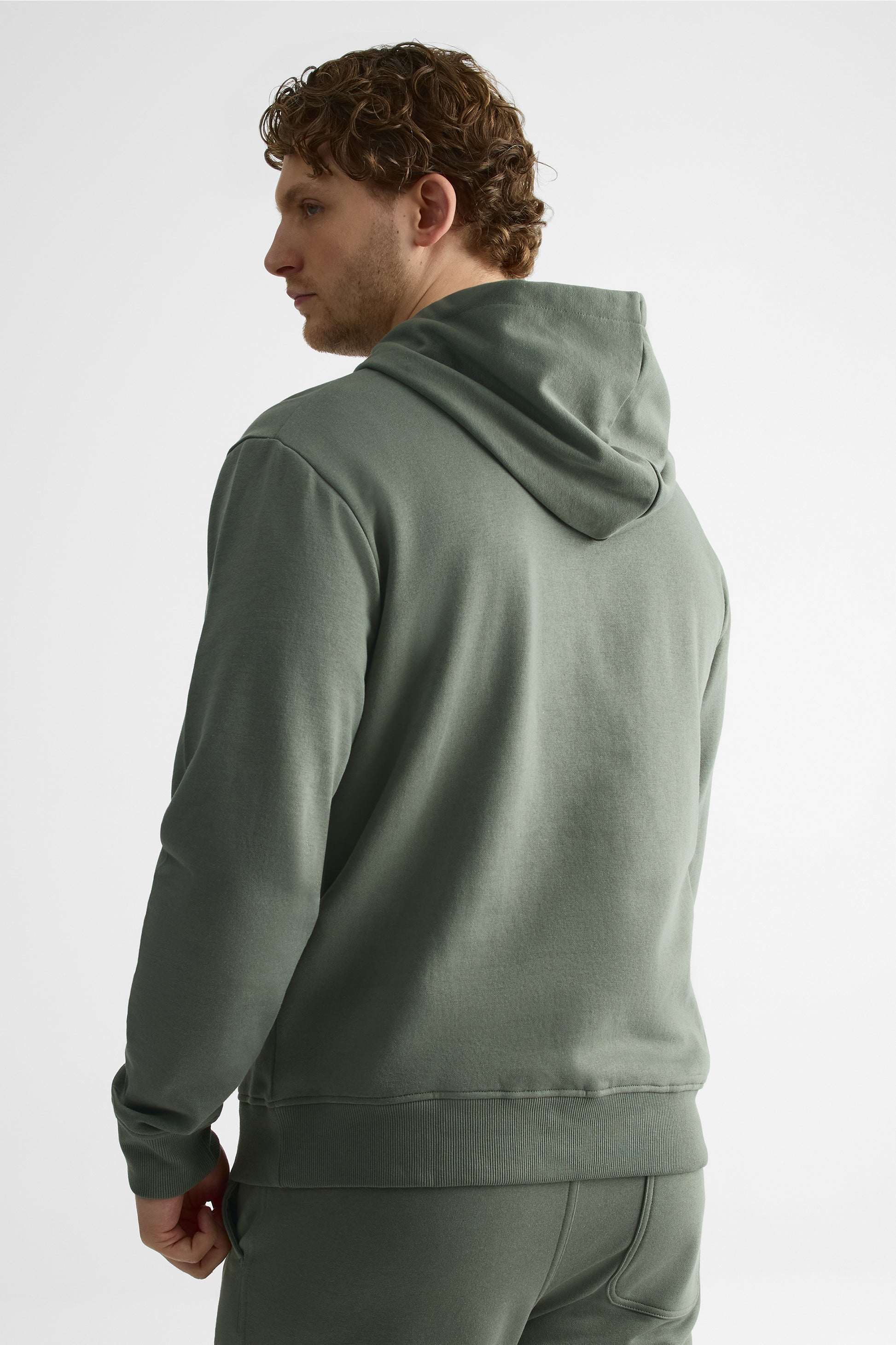 Chandail ouaté uni à capuchon – Homme && VERT