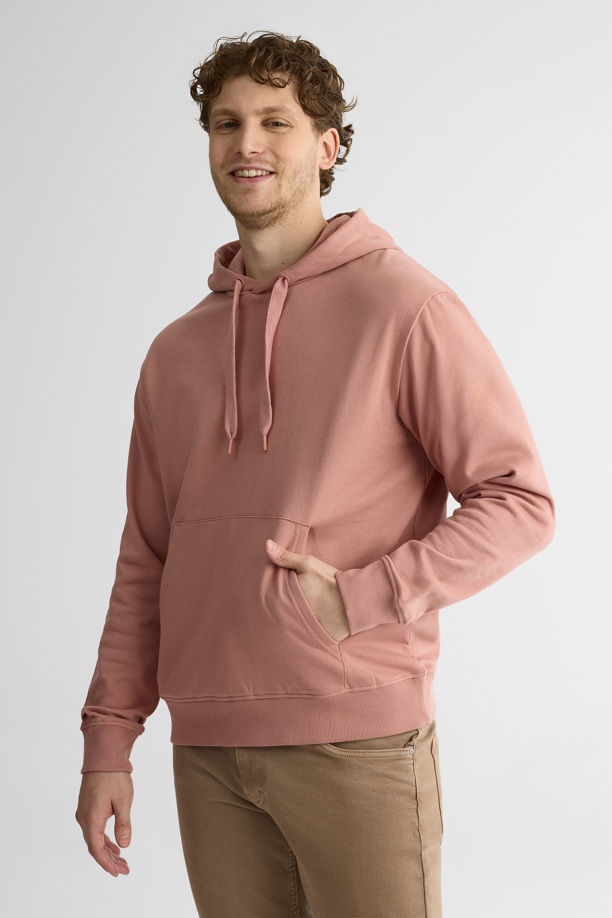 Chandail ouaté uni à capuchon – Homme && ROSE