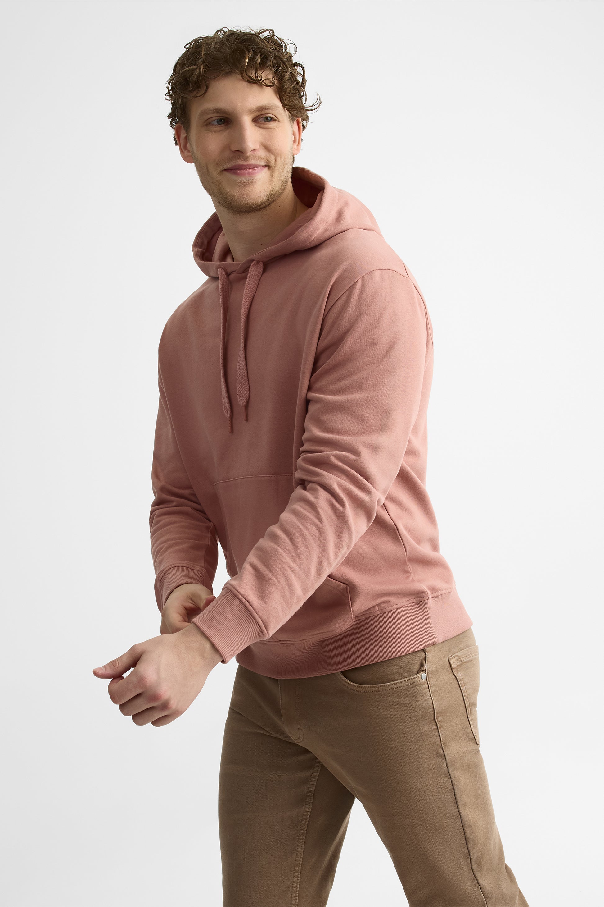 Chandail ouaté uni à capuchon – Homme && ROSE