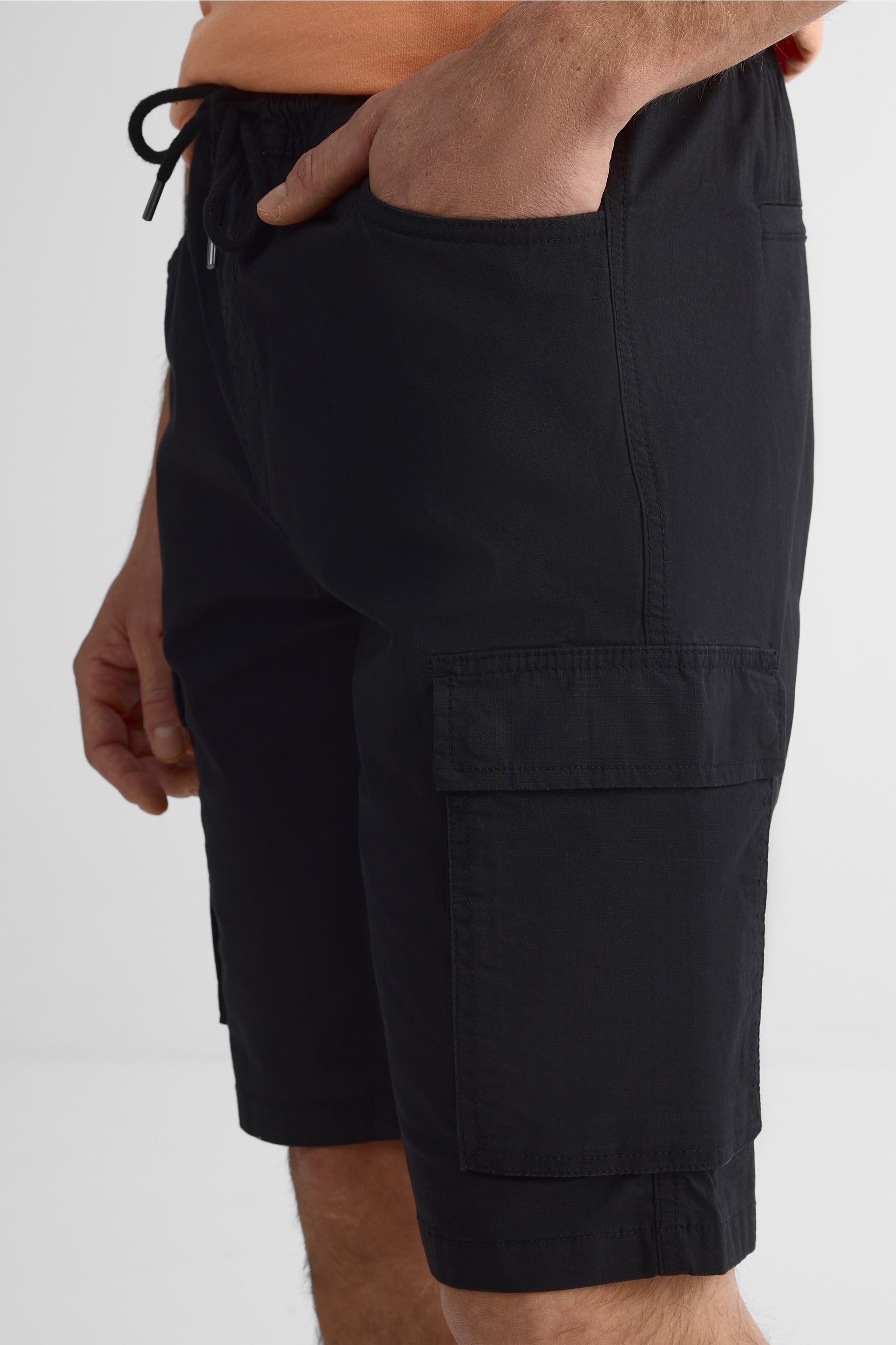Bermudas cargo confort en stretch - Homme && NOIR