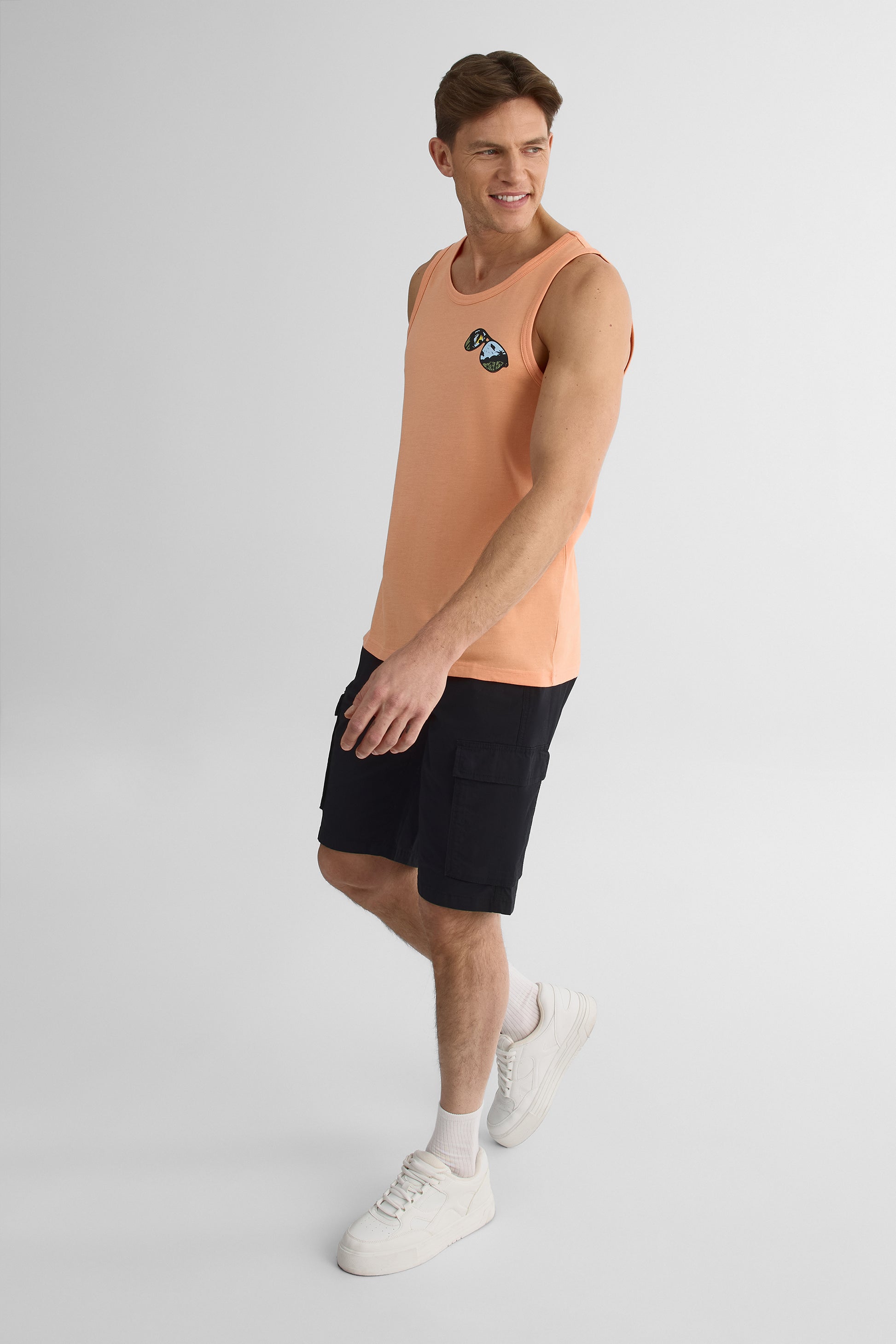 Bermudas cargo confort en stretch - Homme && NOIR