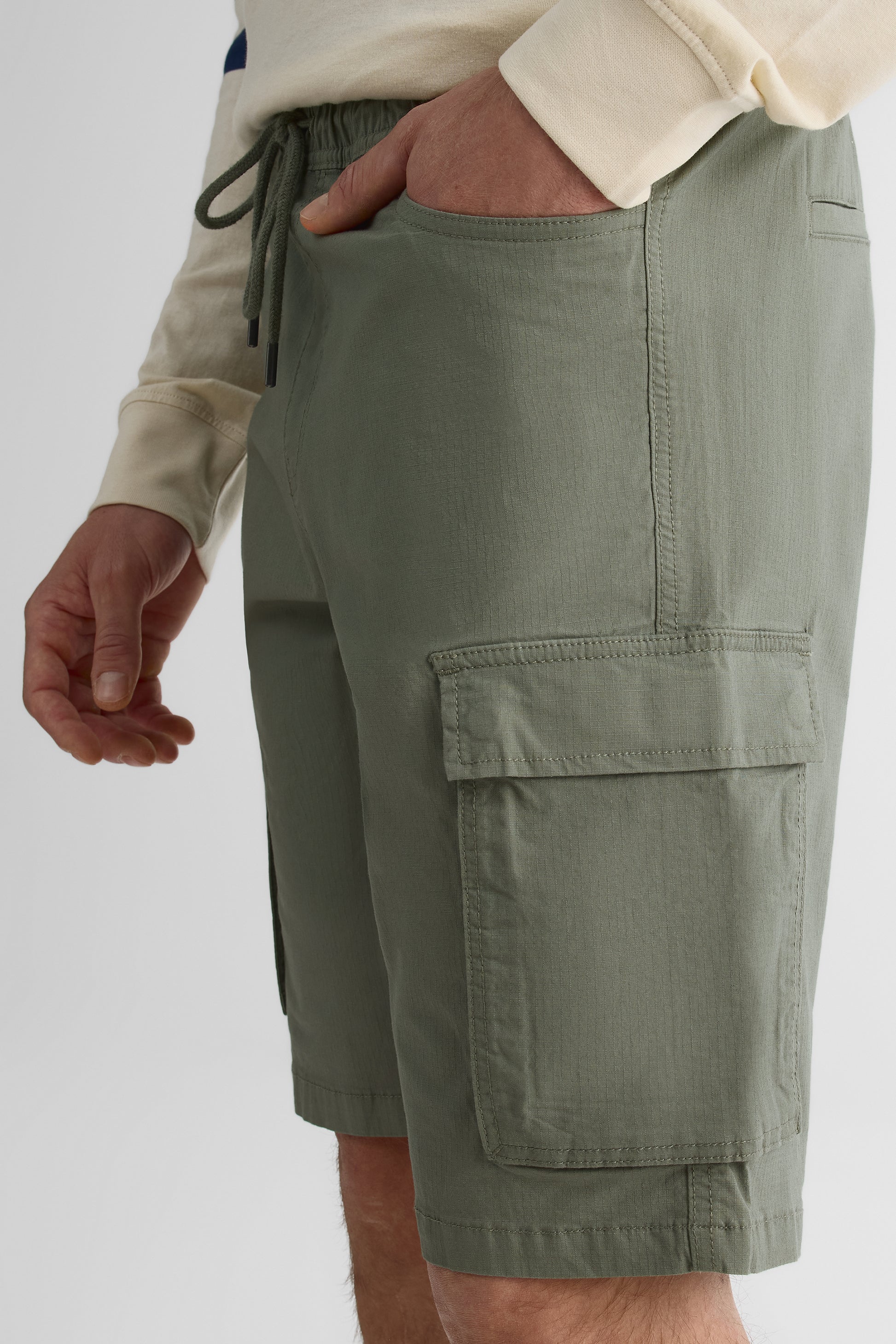 Bermudas cargo confort en stretch - Homme && VERT