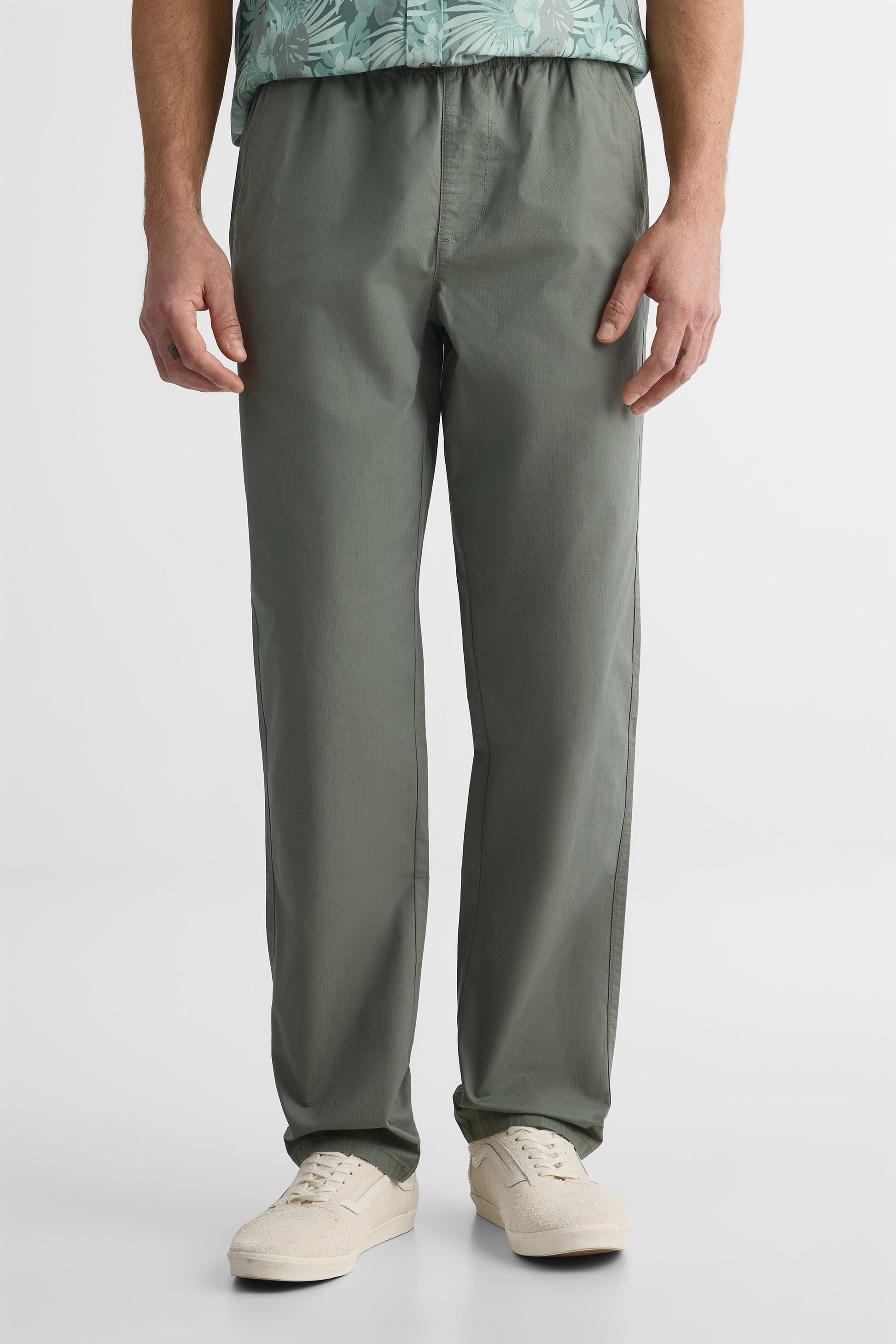 Pantalon uni en stretch ripstop - Homme && VERT