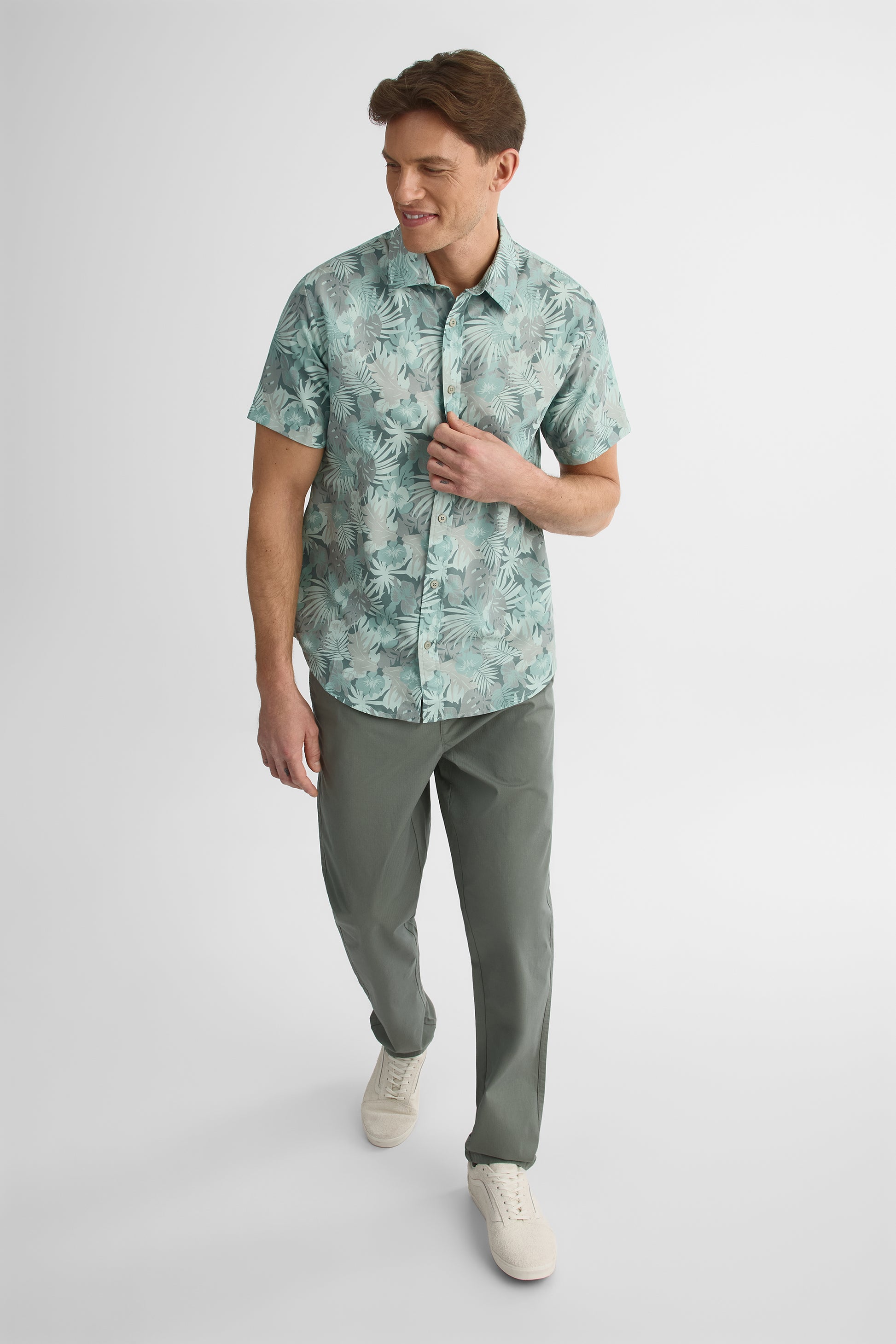 Pantalon uni en stretch ripstop - Homme && VERT
