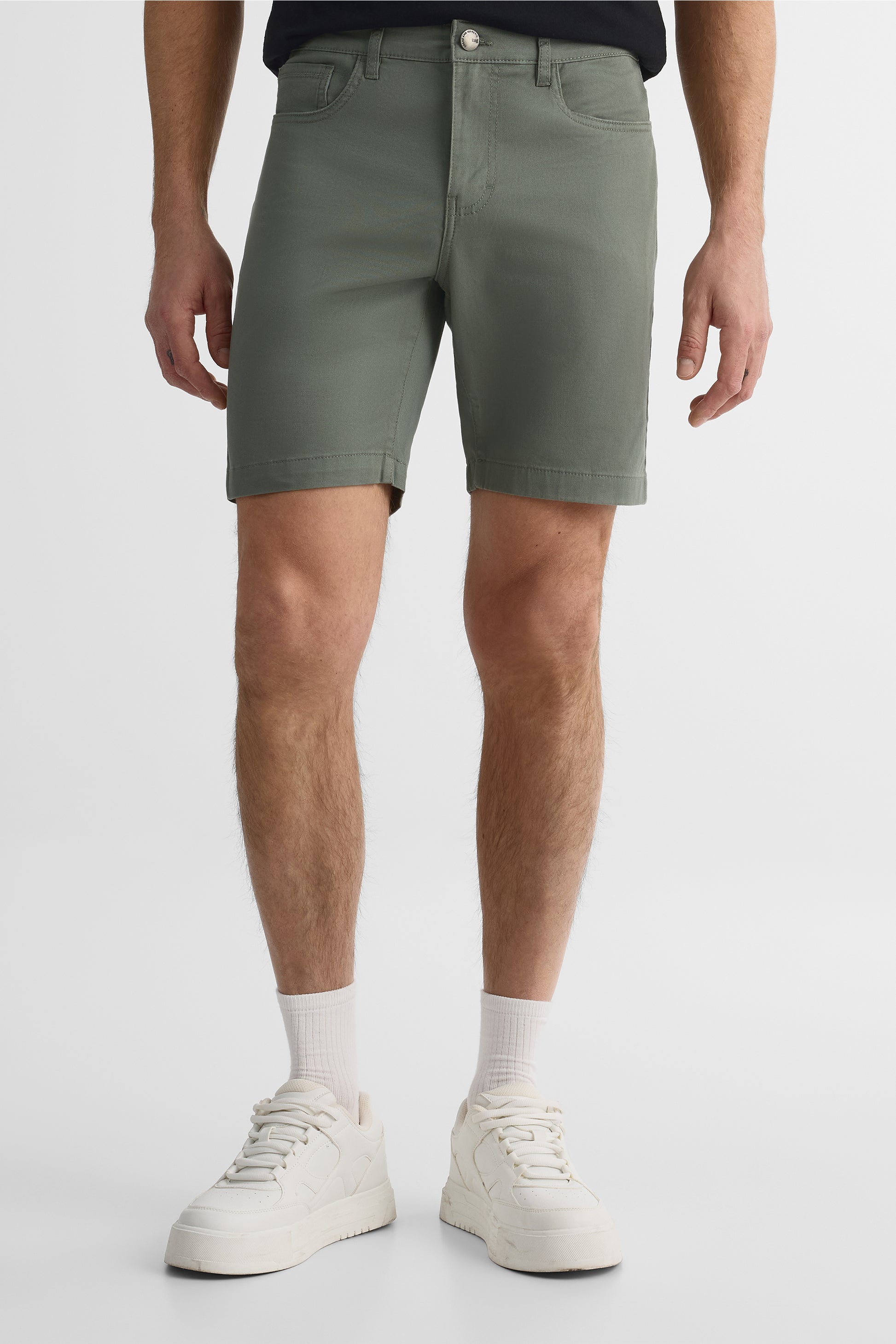 Short 5 poches en twill stretch - Homme && VERT