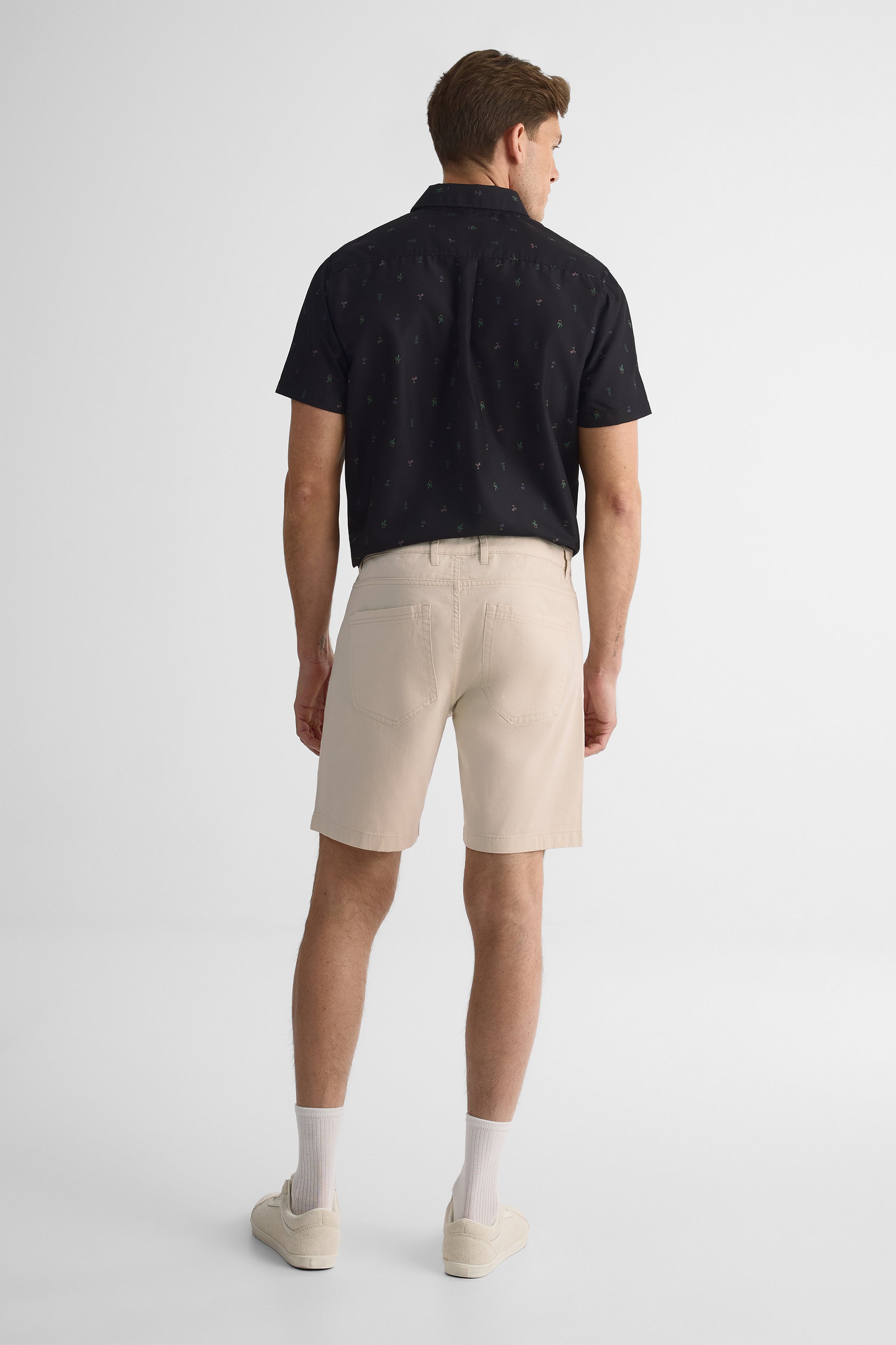 Short 5 poches en twill stretch - Homme && BEIGE
