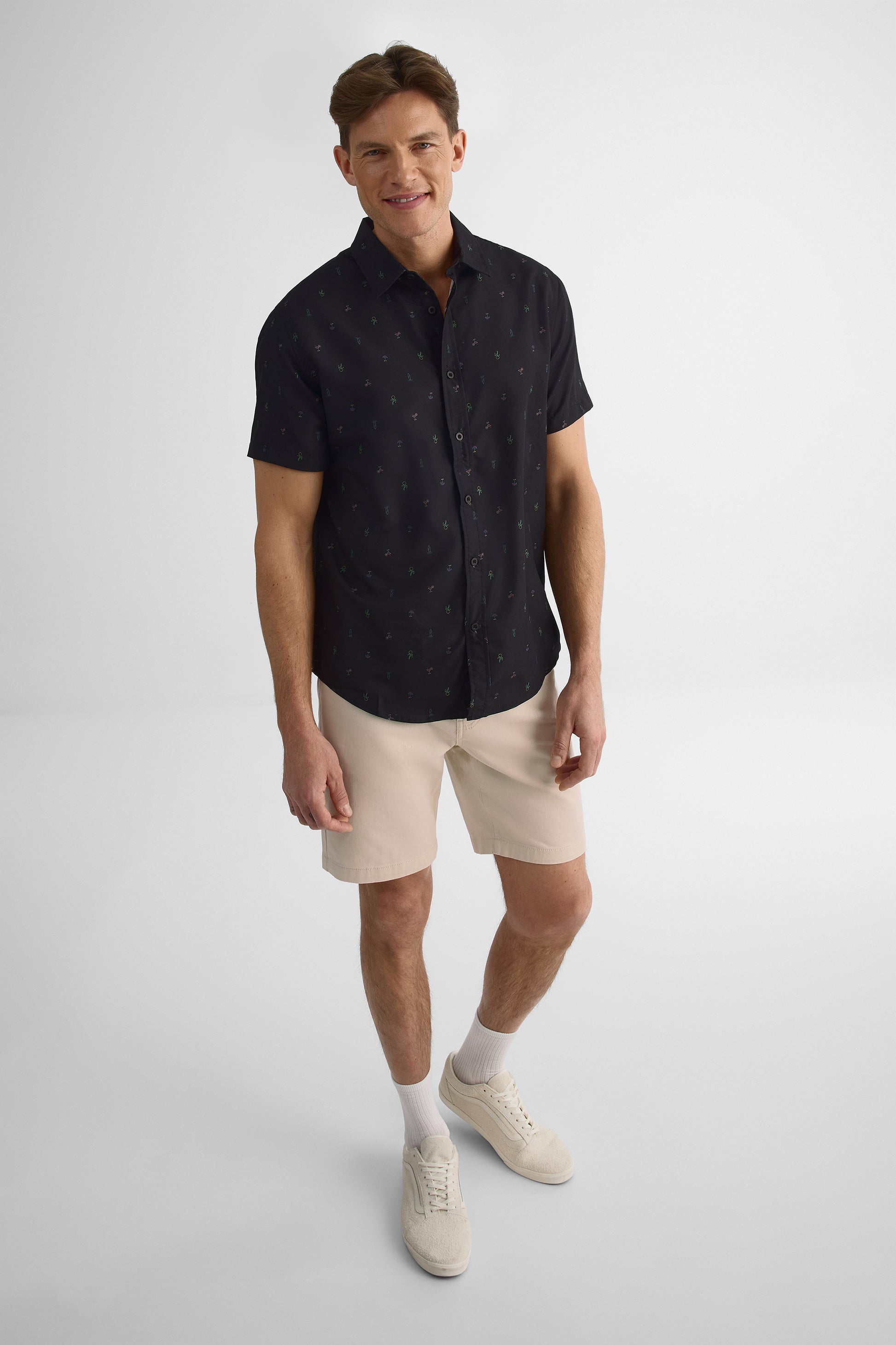 Short 5 poches en twill stretch - Homme && BEIGE