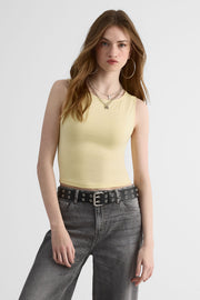 Camisole Boatneck en rayon – Femme && JAUNE