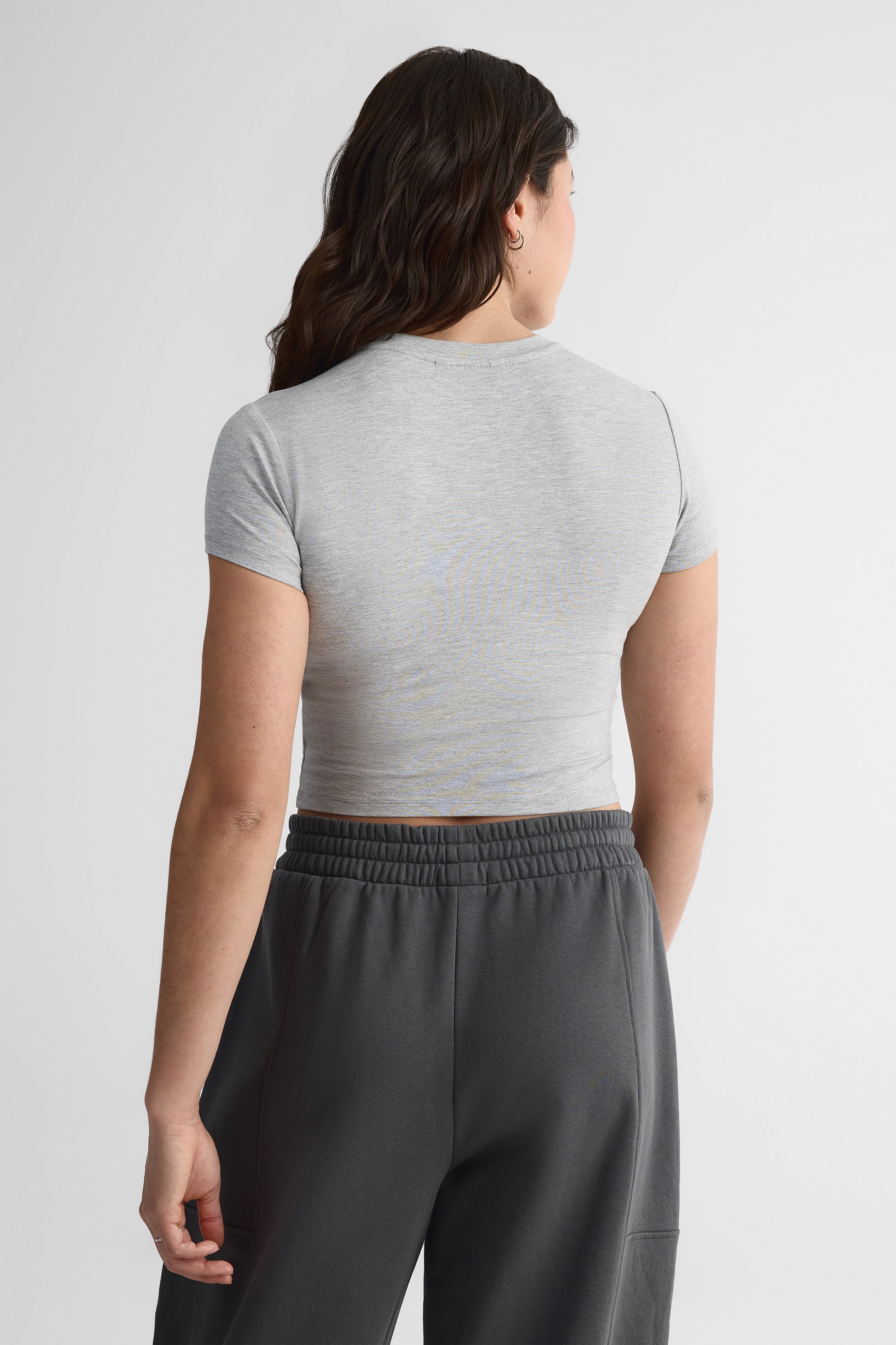 Chandail M/courtes col rond imprimé – Femme && GRIS MIXTE