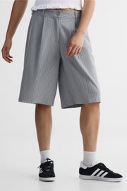 Bermuda mi-hauteur à jambes larges – Homme && GRIS MIXTE