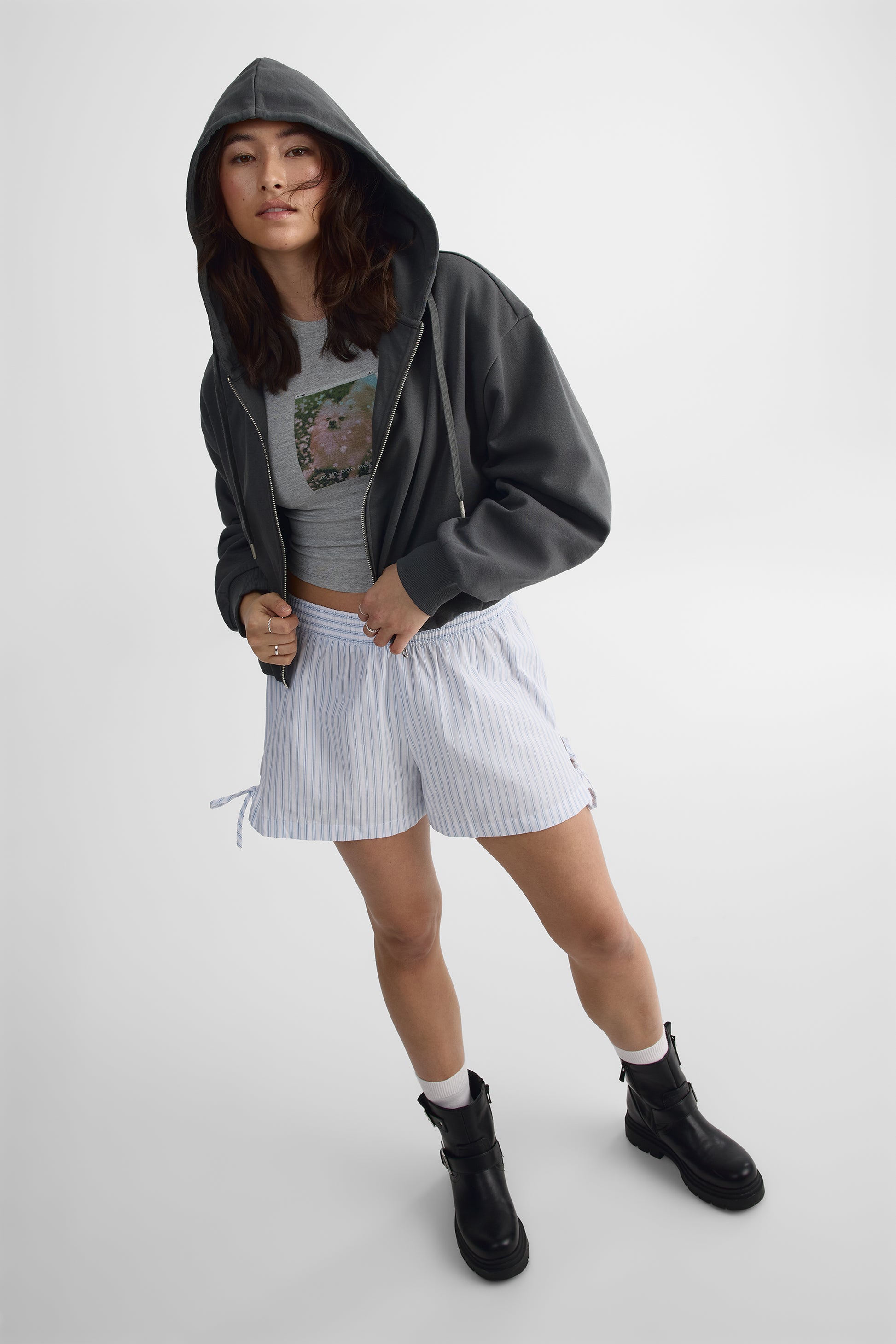 Short élastique à la taille – Jeune femme && BLEU MULTI