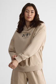 Chandail ouaté oversize avec capuchon - Femme && BEIGE