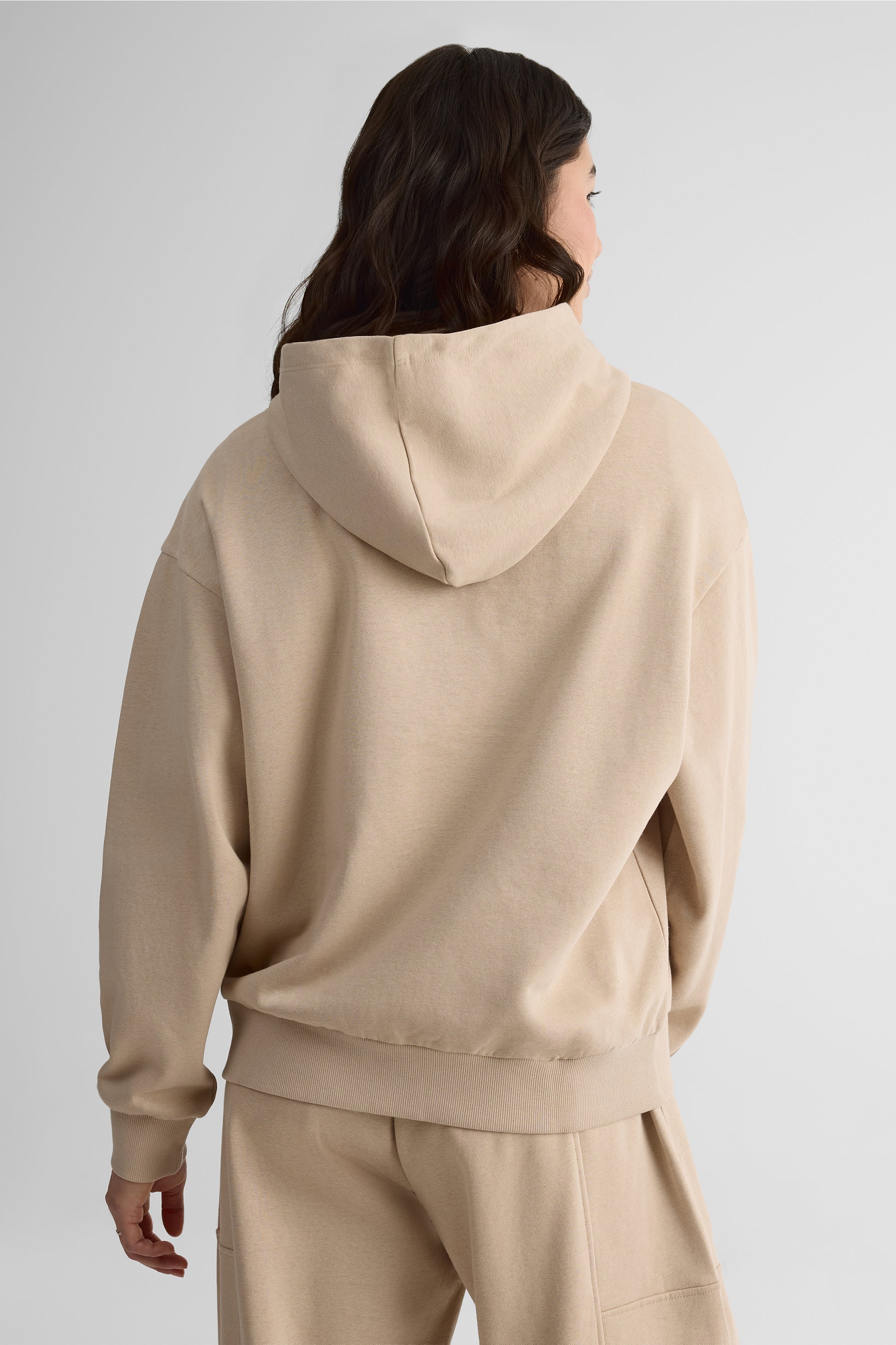 Chandail ouaté oversize avec capuchon - Femme && BEIGE