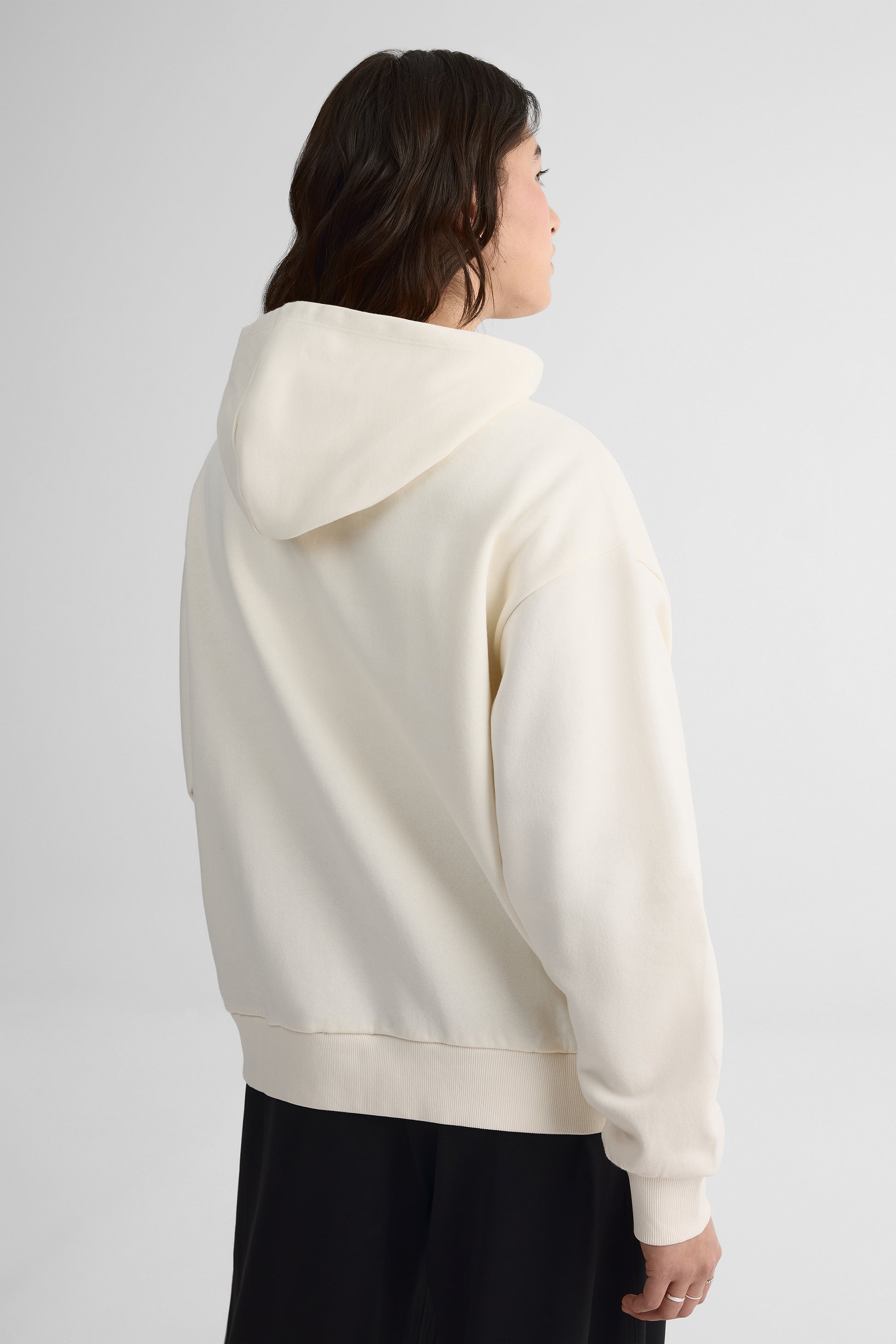 Chandail ouaté oversize avec capuchon - Femme && BLANC CASSÉ