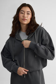 Veste ouatée à capuchon - Jeune femme && CHARBON